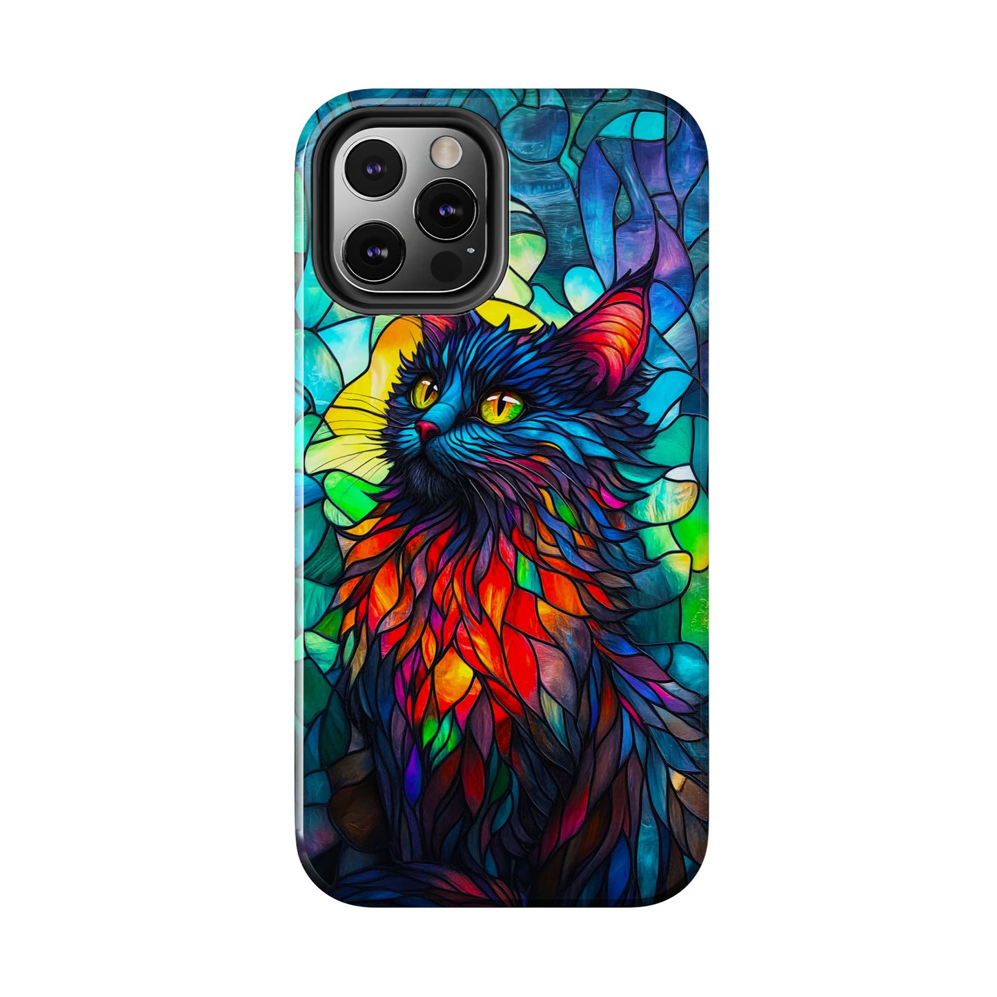 Stained Glass Cat Tough Phone Cases