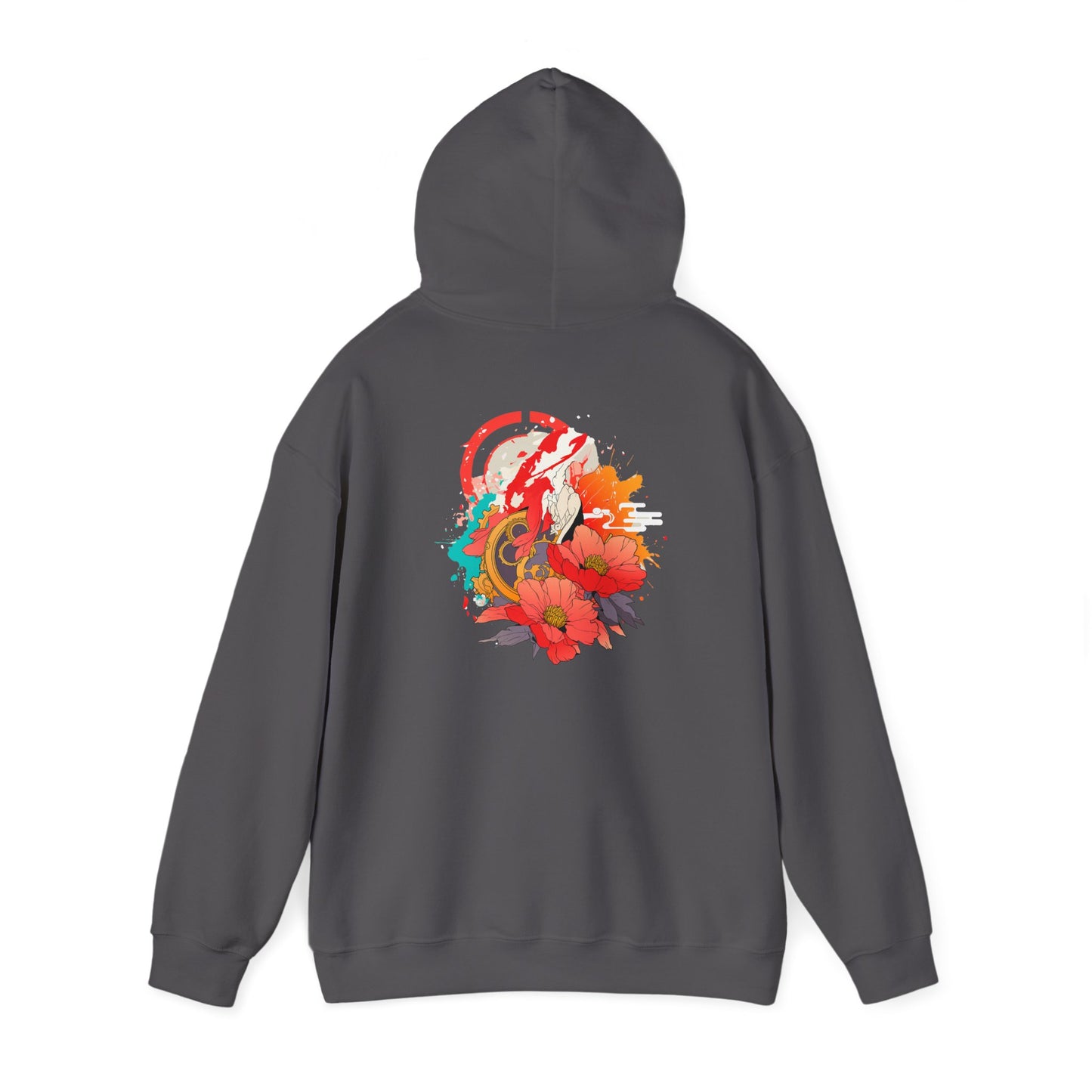 Steampunk Japanese Flowers Elephant Unisex Heavy Blend™ Hooded Sweatshirt