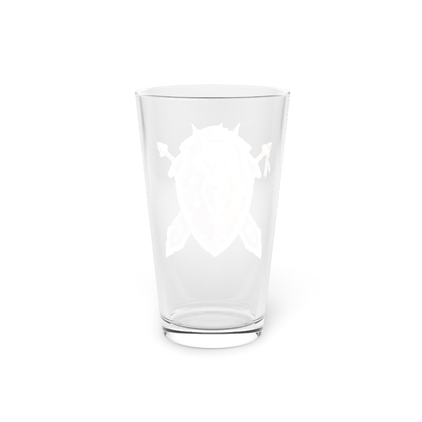 Anime Fantasy Wolf Shield Heraldry Pint Glass, 16oz