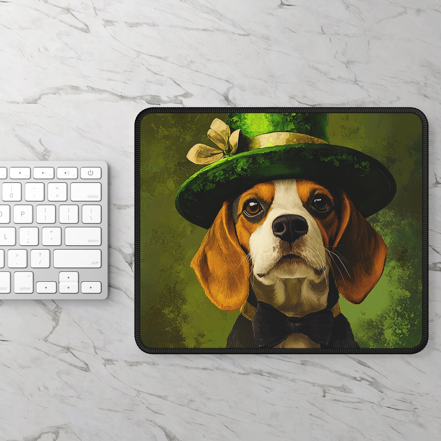 Saint Patrick's Day Theme Beagle Gaming Mouse Pad