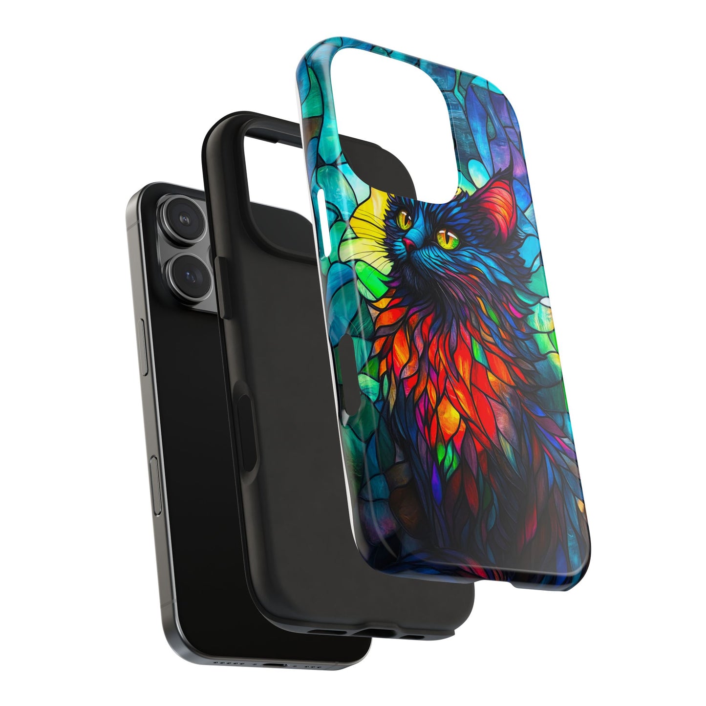 Stained Glass Cat Tough Phone Cases