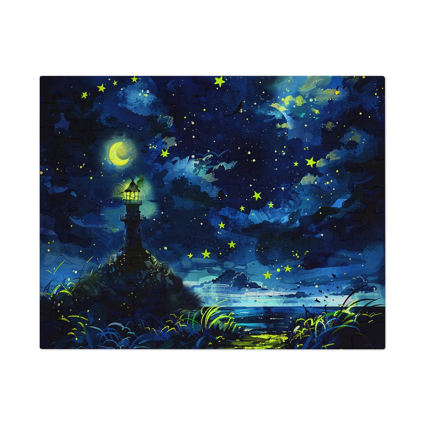 Moonlight Lighthouse Jigsaw Puzzle (30, 110, 252, 500,1000-Piece)