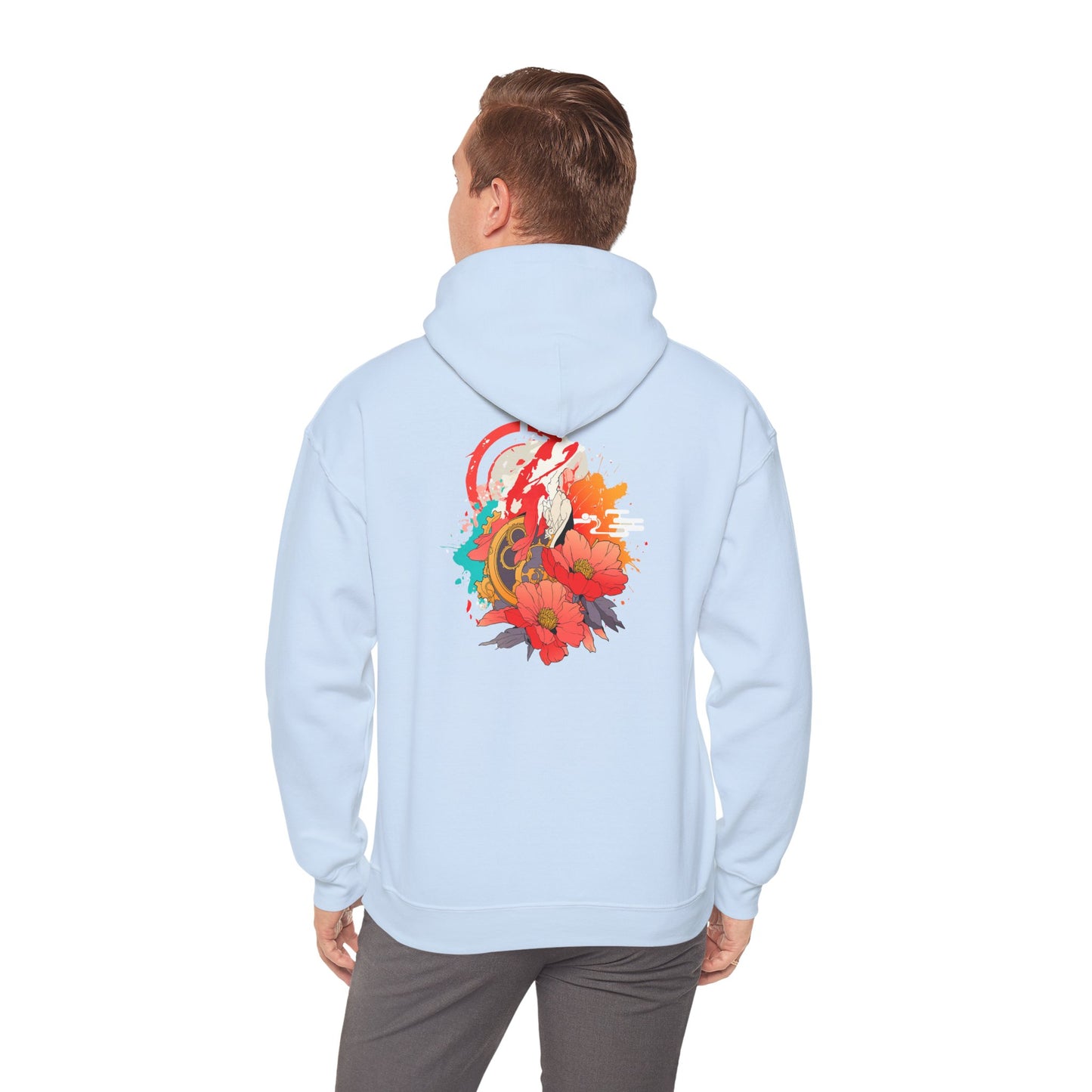 Steampunk Japanese Flowers Elephant Unisex Heavy Blend™ Hooded Sweatshirt
