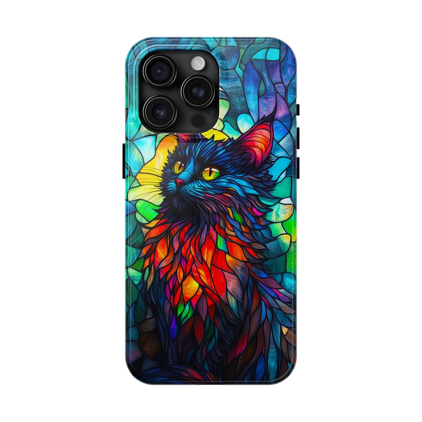 Stained Glass Cat Tough Phone Cases