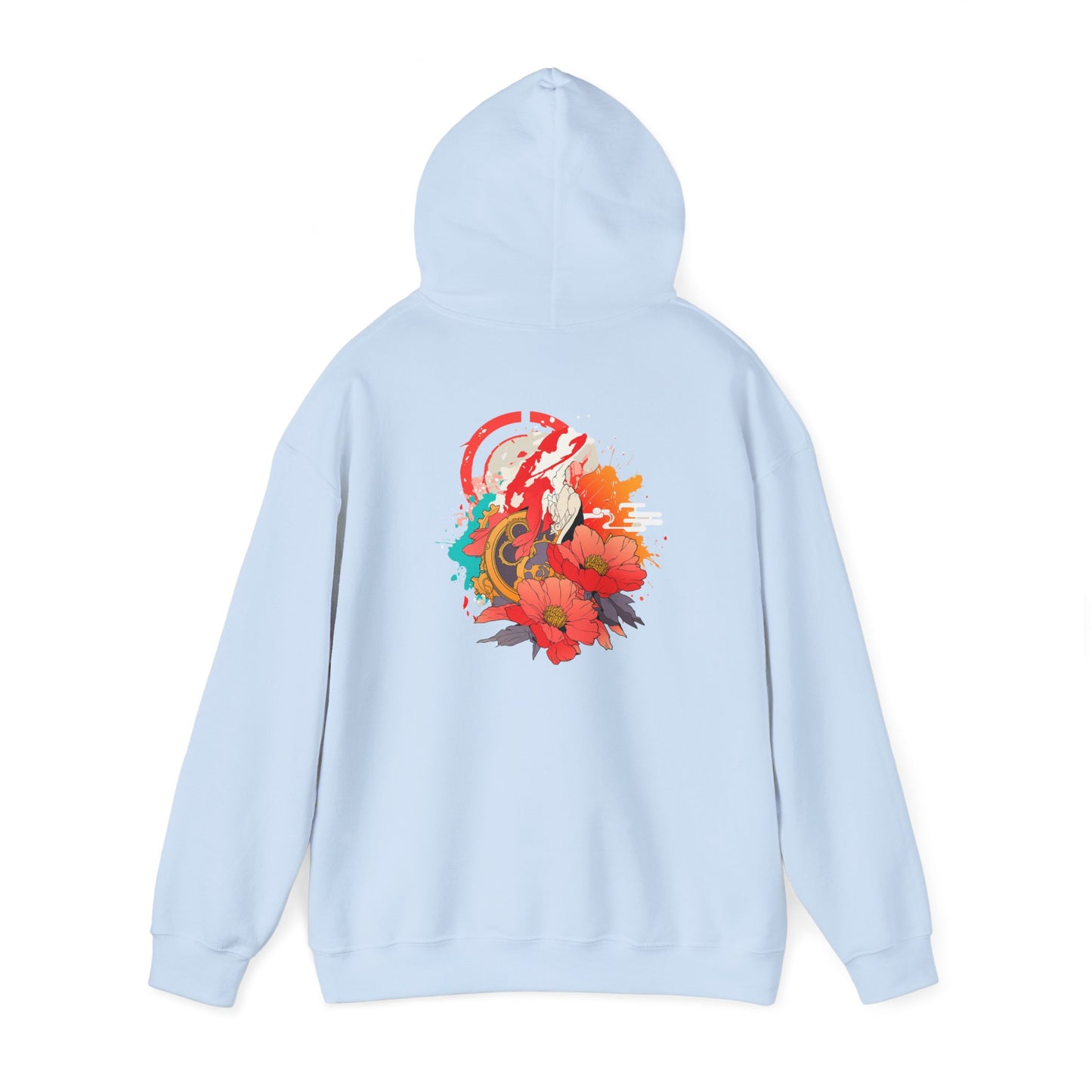 Steampunk Japanese Flowers Elephant Unisex Heavy Blend™ Hooded Sweatshirt