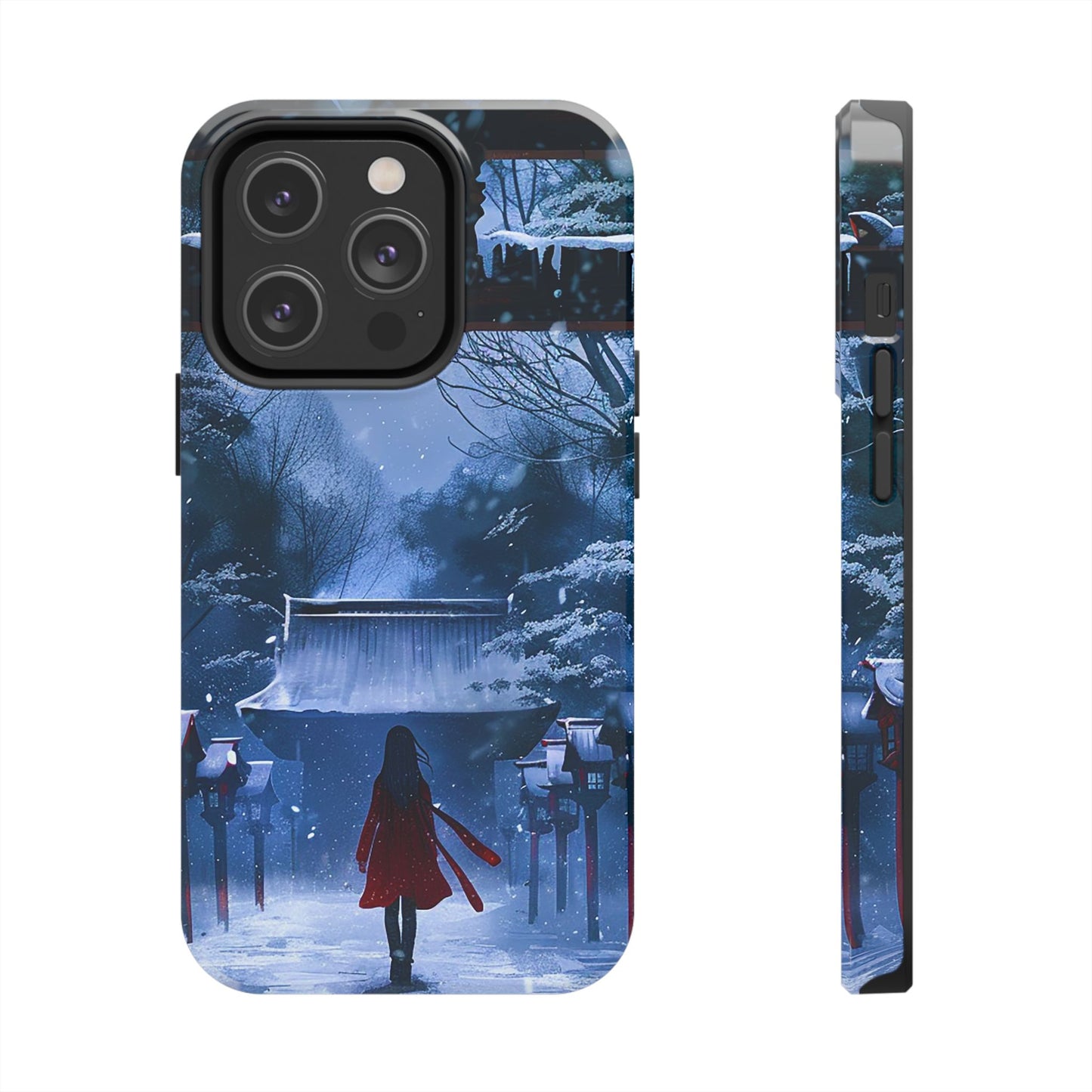 Japanese Snowy Shinto Shrine Girl Tough Phone Cases iPhone Android