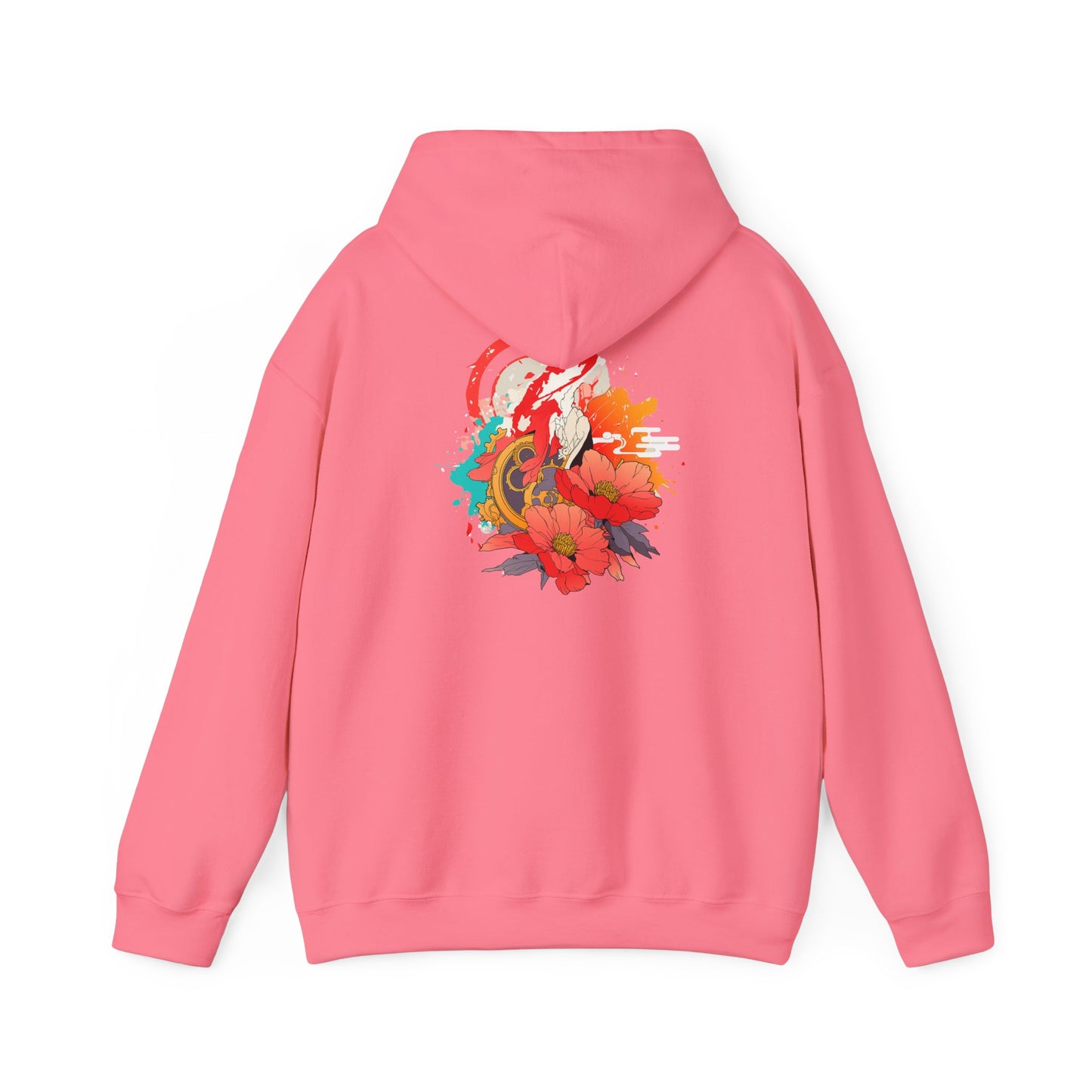 Steampunk Japanese Flowers Elephant Unisex Heavy Blend™ Hooded Sweatshirt