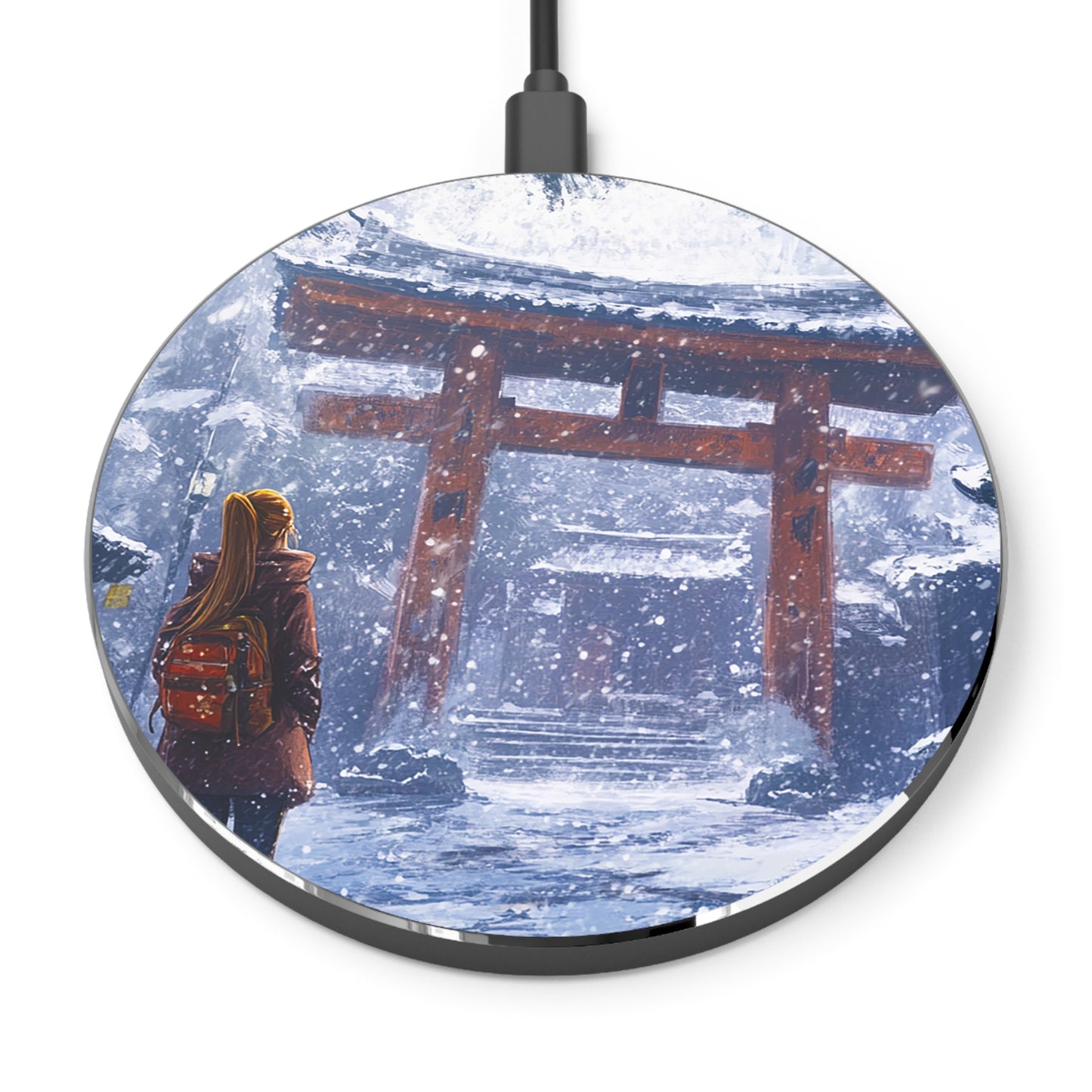 Dark Fantasy Snowy Tori Gate Wireless Charger
