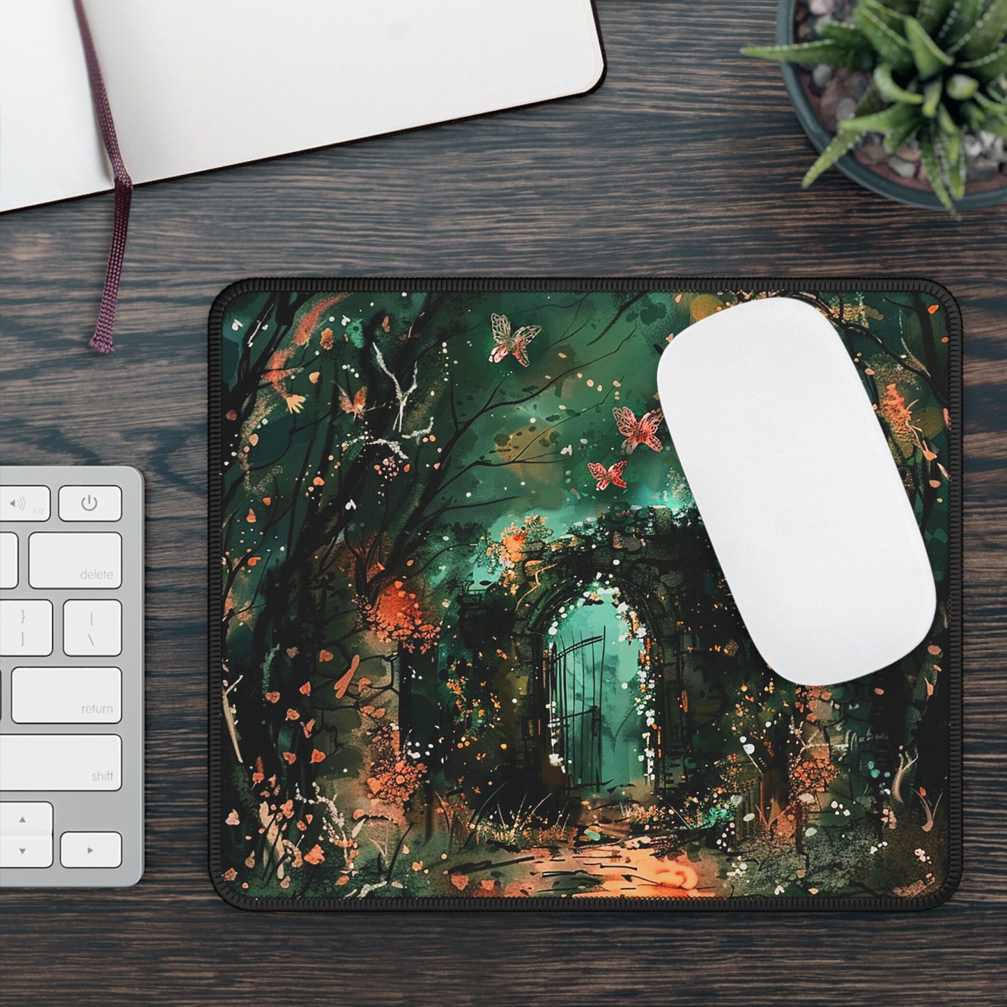 Lonely Ancient Fantasy Gate Gaming Mouse Pad