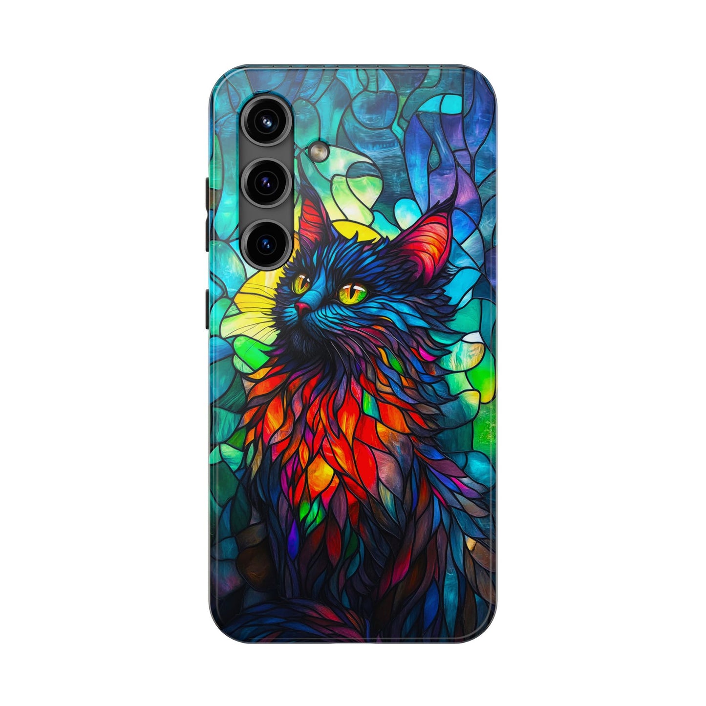 Stained Glass Cat Tough Phone Cases