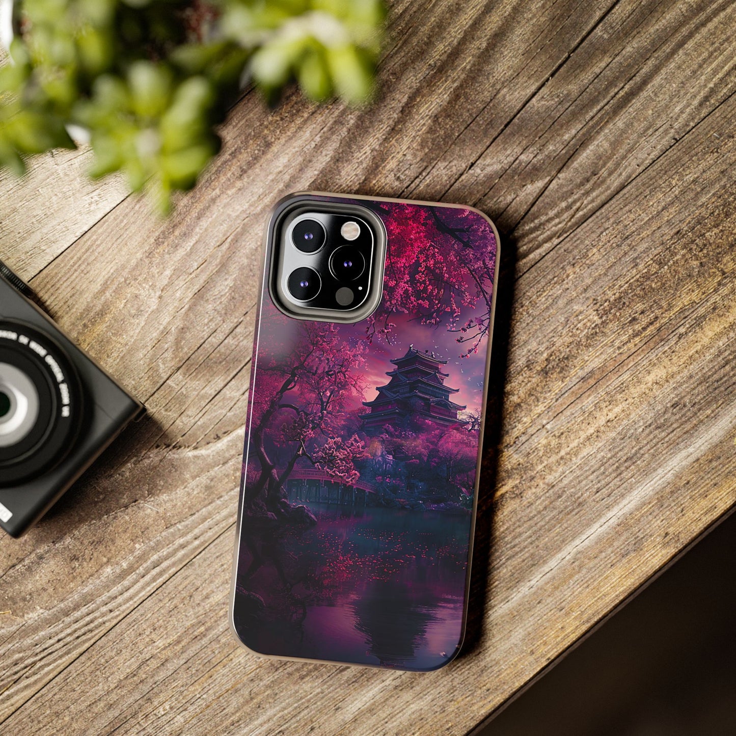 Japanese Cherry Blossum Castle Tough Phone Case iPhone Android
