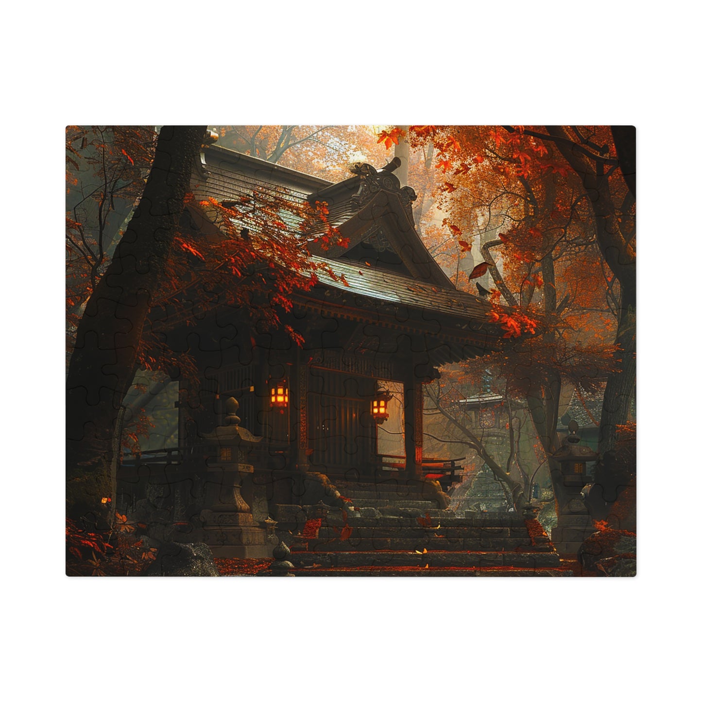Japanese Autumn Shinto Shrine Jigsaw Puzzle (30, 110, 252, 500,1000-Piece)