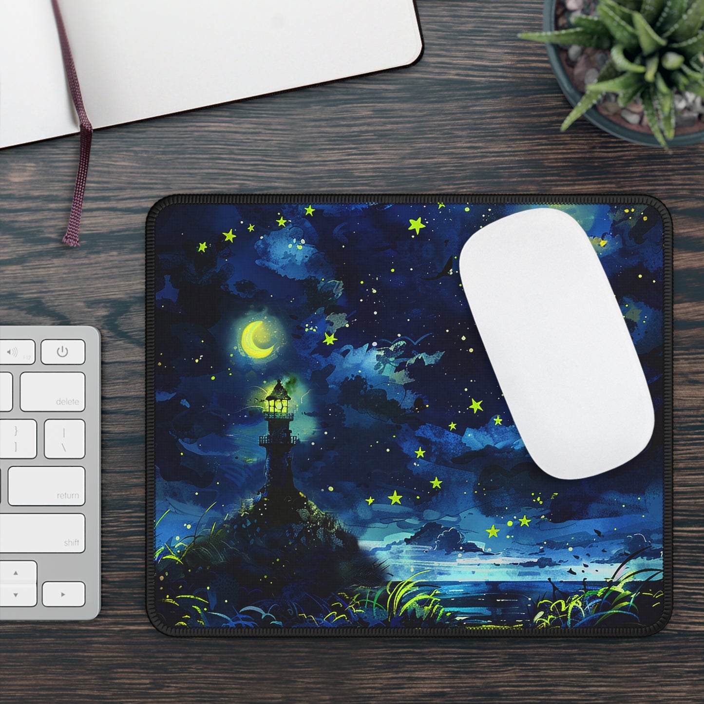 Moonlight Lighthouse Gaming Mouse Pad