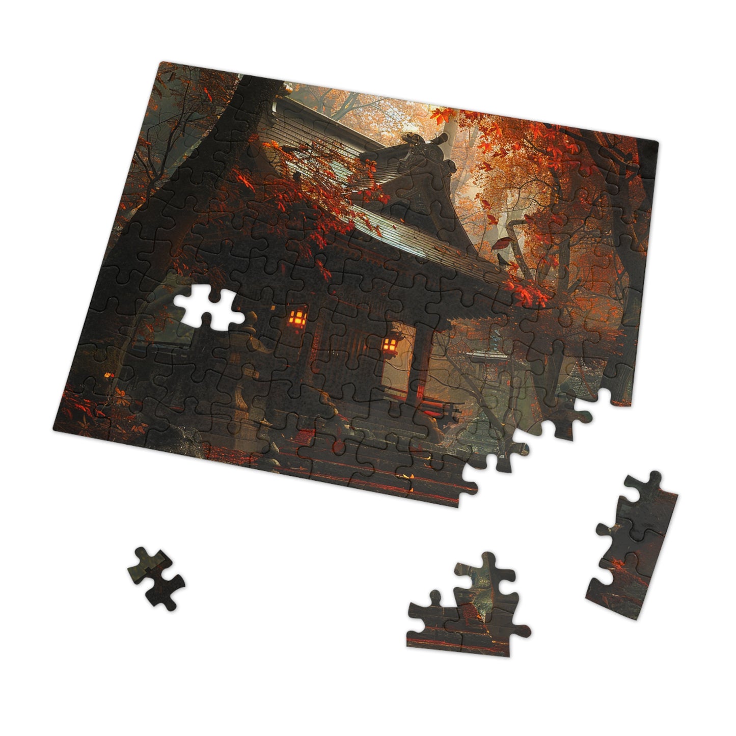 Japanese Autumn Shinto Shrine Jigsaw Puzzle (30, 110, 252, 500,1000-Piece)