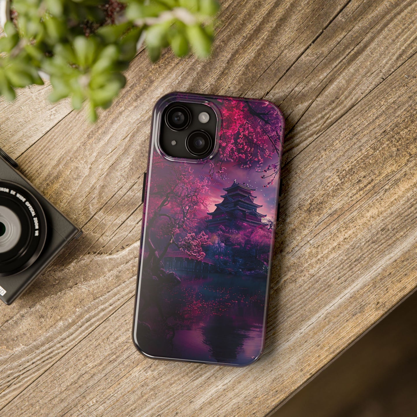 Japanese Cherry Blossum Castle Tough Phone Case iPhone Android