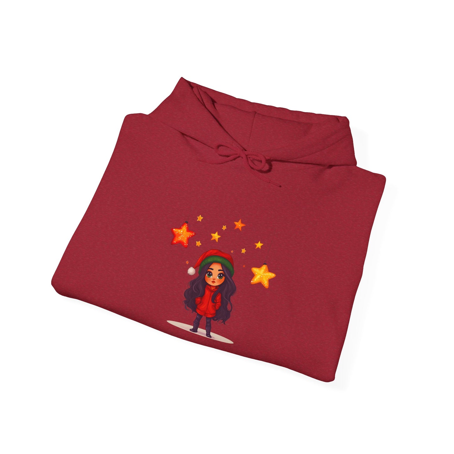 Cute Christmas Starry Ornaments Girl Unisex Heavy Blend™ Hooded Sweatshirt