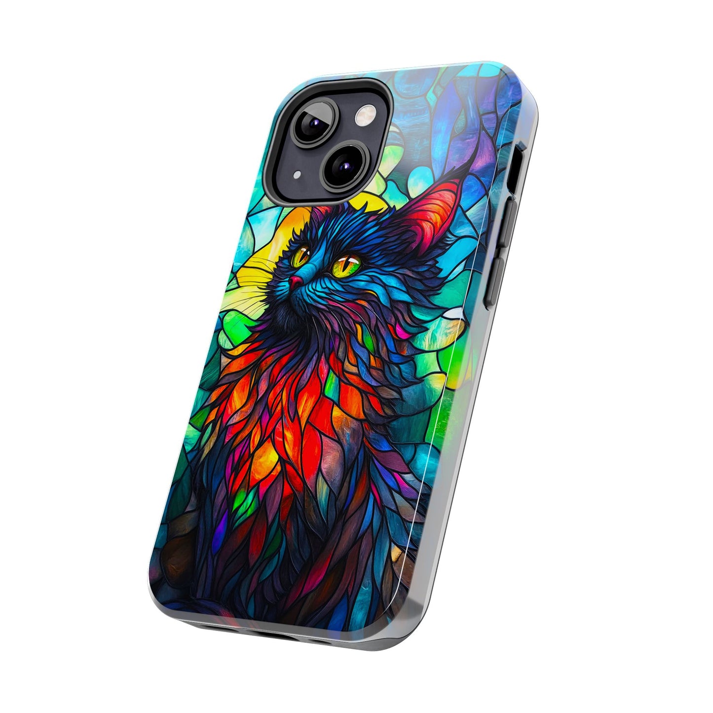 Stained Glass Cat Tough Phone Cases