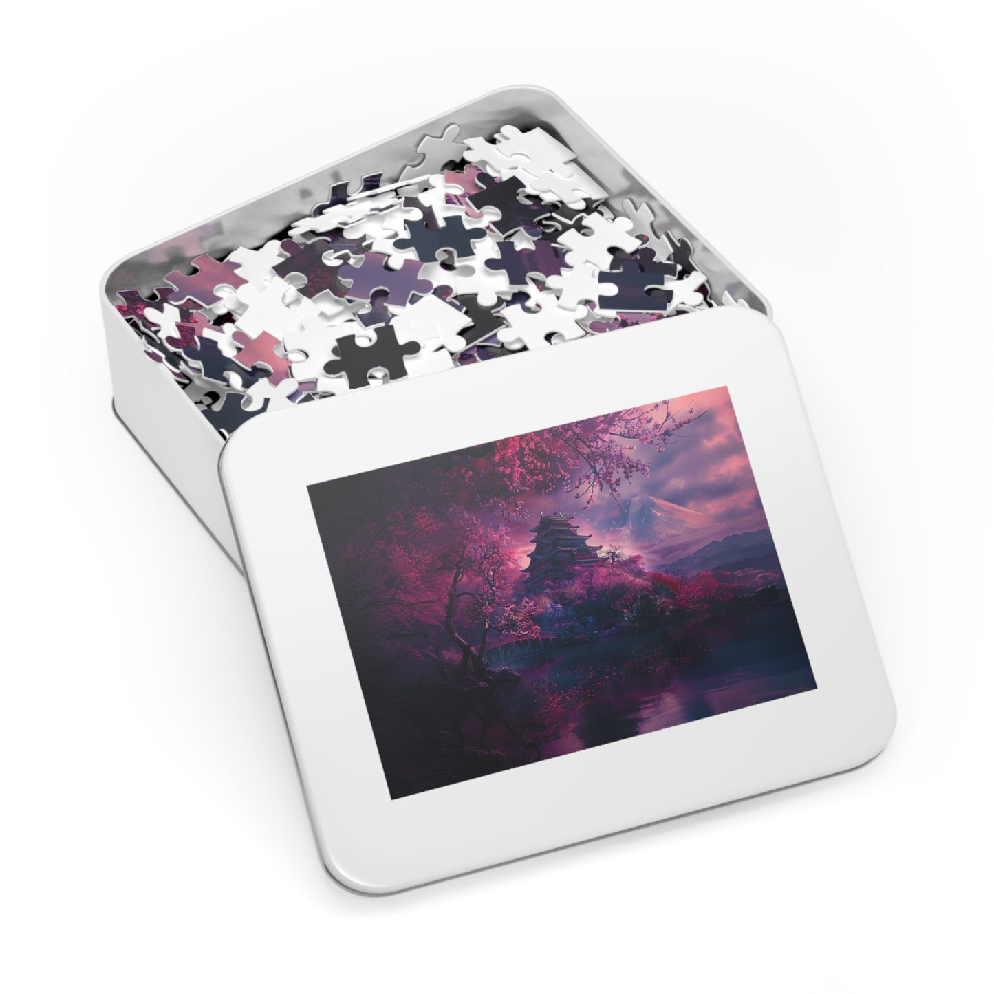 Japanese Cherry Blossum Castle Jigsaw Puzzle (30, 110, 252, 500,1000-Piece)
