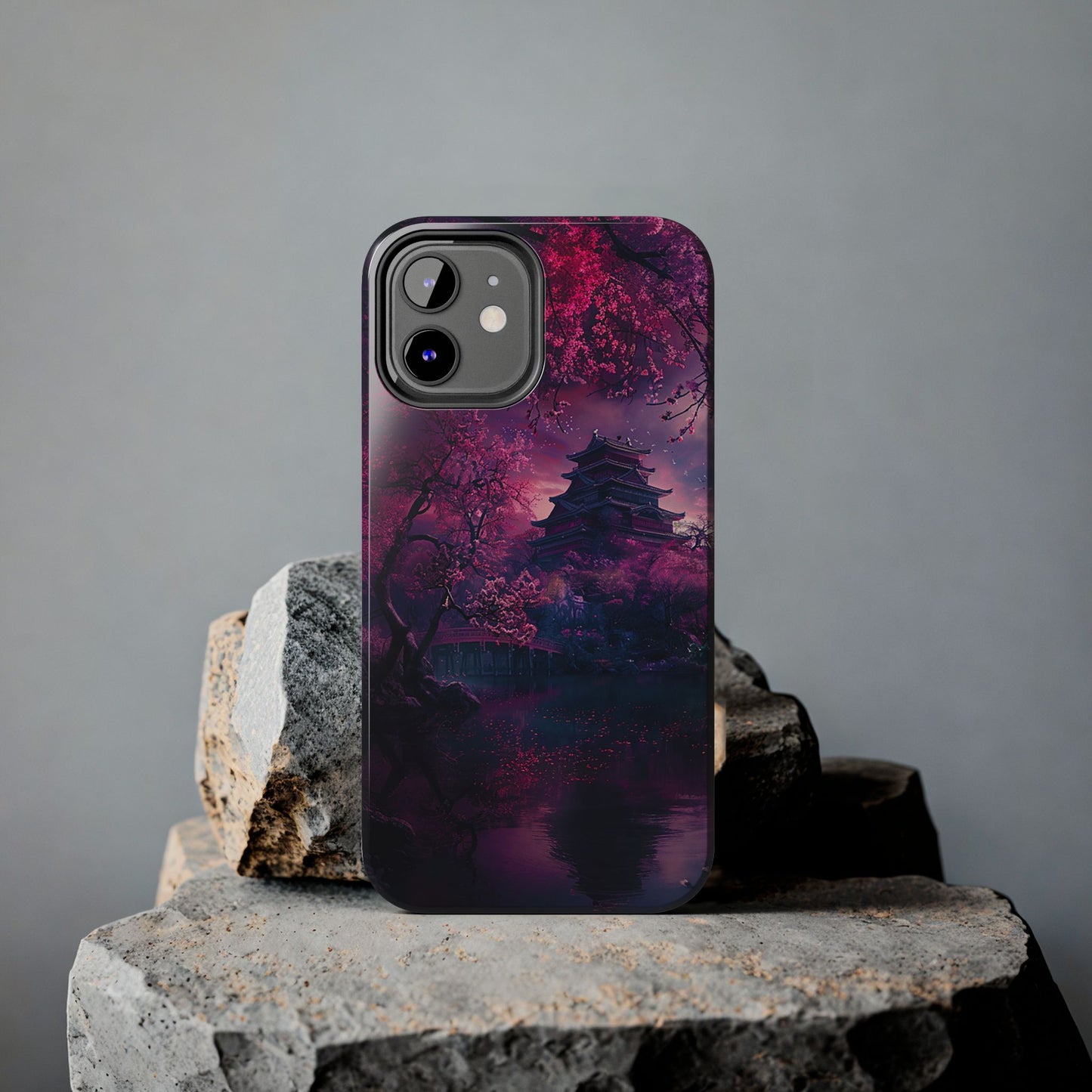 Japanese Cherry Blossum Castle Tough Phone Case iPhone Android