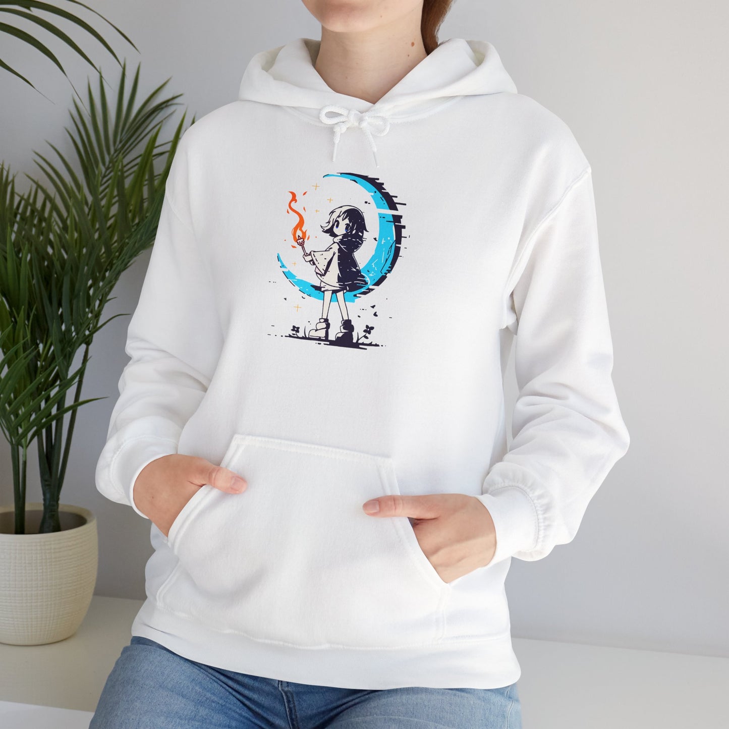 Fantasy Moon Girl Torchbearer Unisex Heavy Blend™ Hooded Sweatshirt