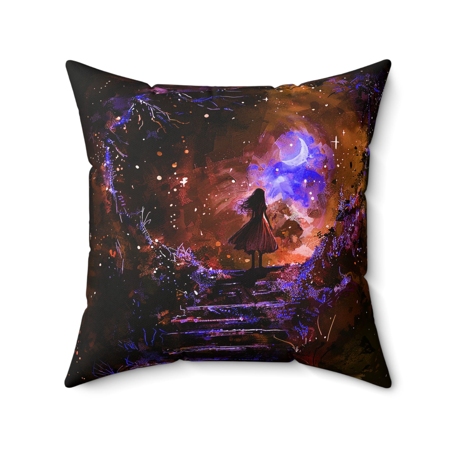 Fantasy Girl Portal Square Polyester Square Pillow