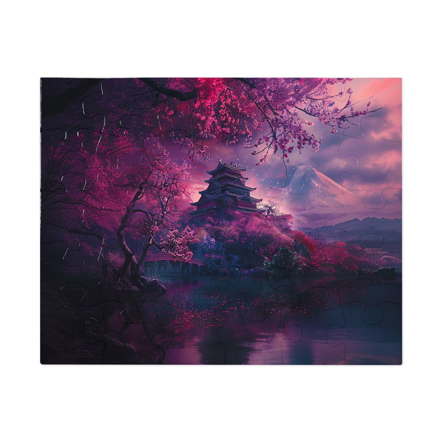 Japanese Cherry Blossum Castle Jigsaw Puzzle (30, 110, 252, 500,1000-Piece)