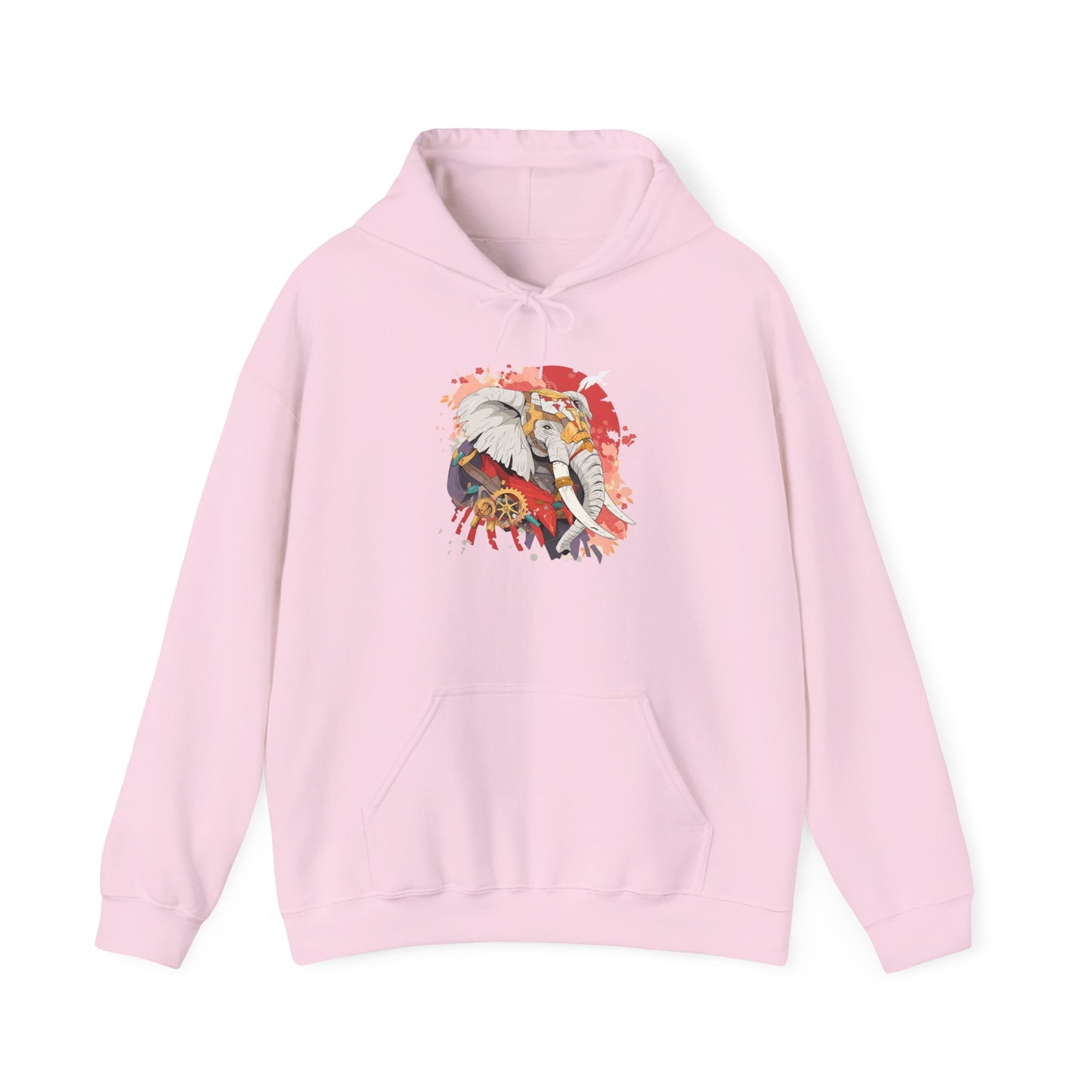 Steampunk Japanese Flowers Elephant Unisex Heavy Blend™ Hooded Sweatshirt