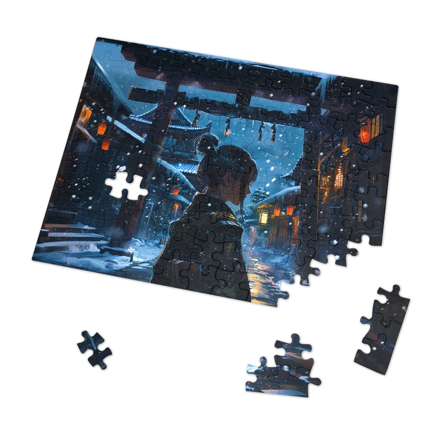 Snowy Japanese Village Jigsaw Puzzle (30, 110, 252, 500,1000-Piece)