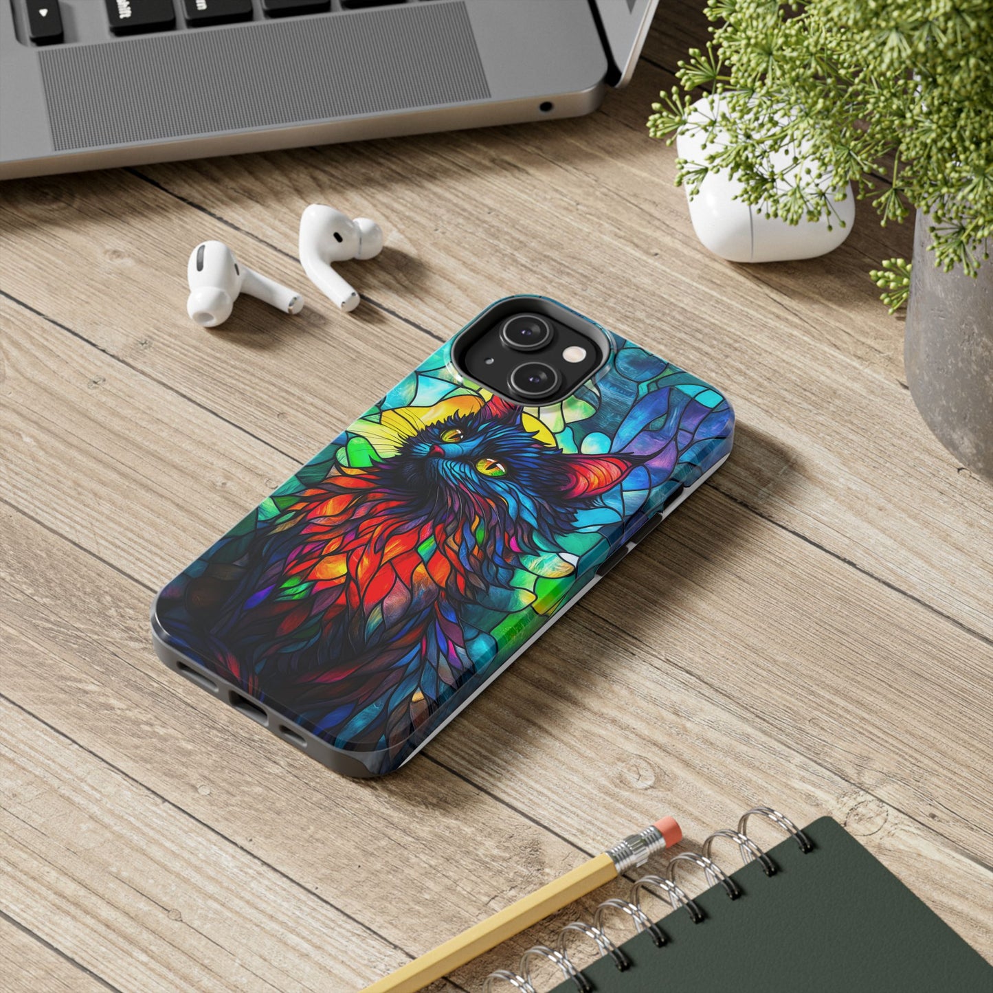 Stained Glass Cat Tough Phone Cases