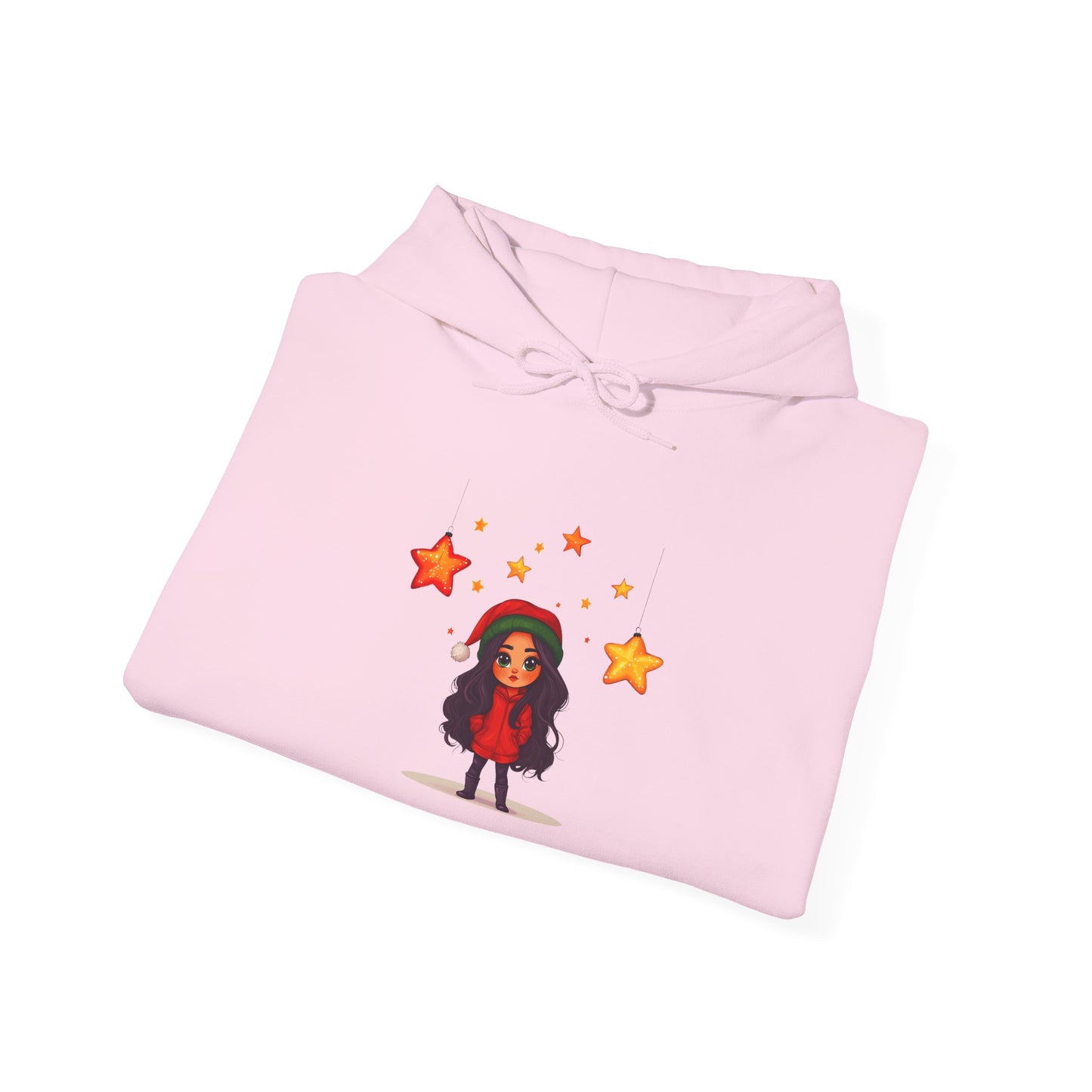Cute Christmas Starry Ornaments Girl Unisex Heavy Blend™ Hooded Sweatshirt