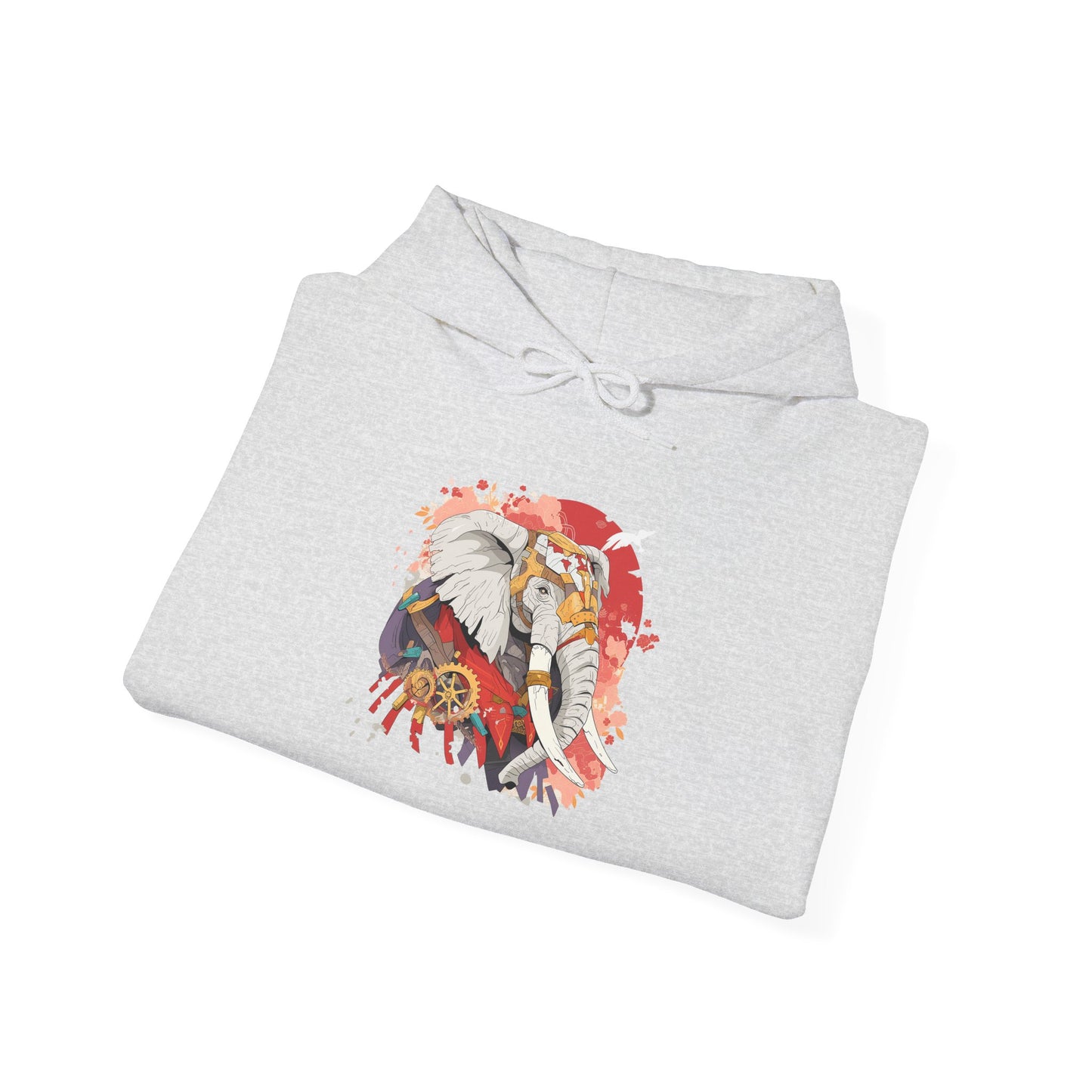 Steampunk Japanese Flowers Elephant Unisex Heavy Blend™ Hooded Sweatshirt