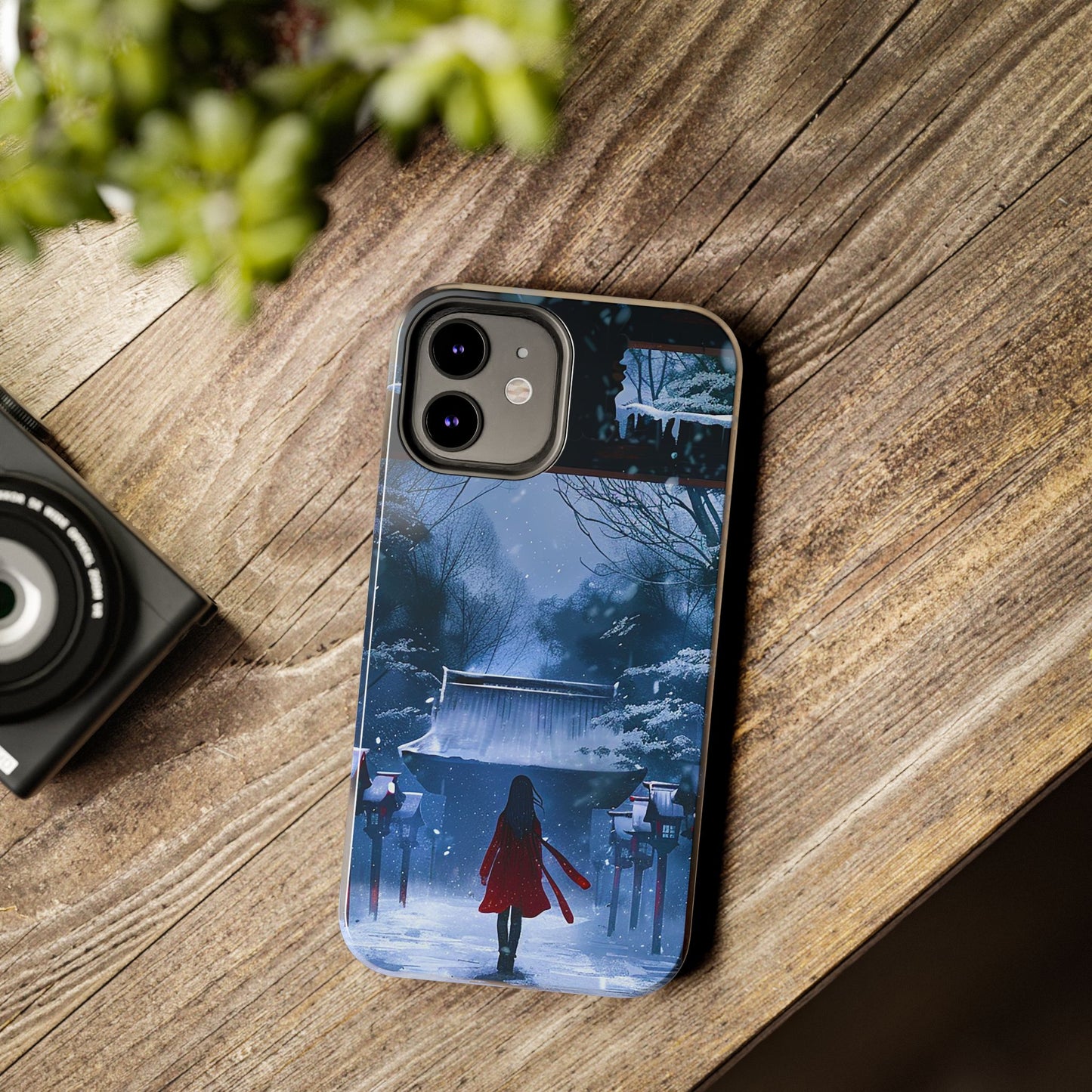 Japanese Snowy Shinto Shrine Girl Tough Phone Cases iPhone Android