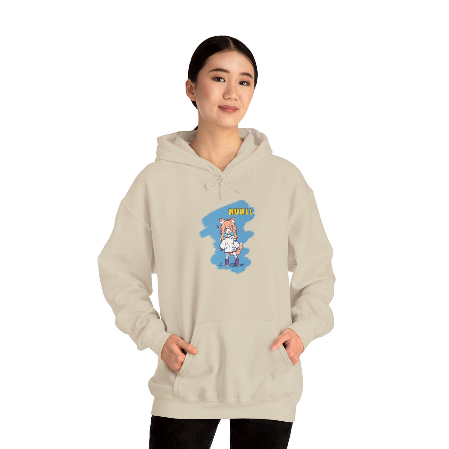 Sweet Fox Girl Huh!! Unisex - Heavy Blend™ Hooded Sweatshirt - Vibrant Anime Style - Cute and Funny Design