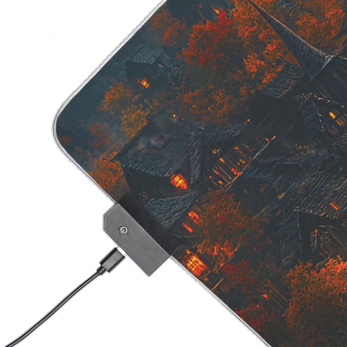 Autumn Fantasy Village LED Gaming Mouse Pad