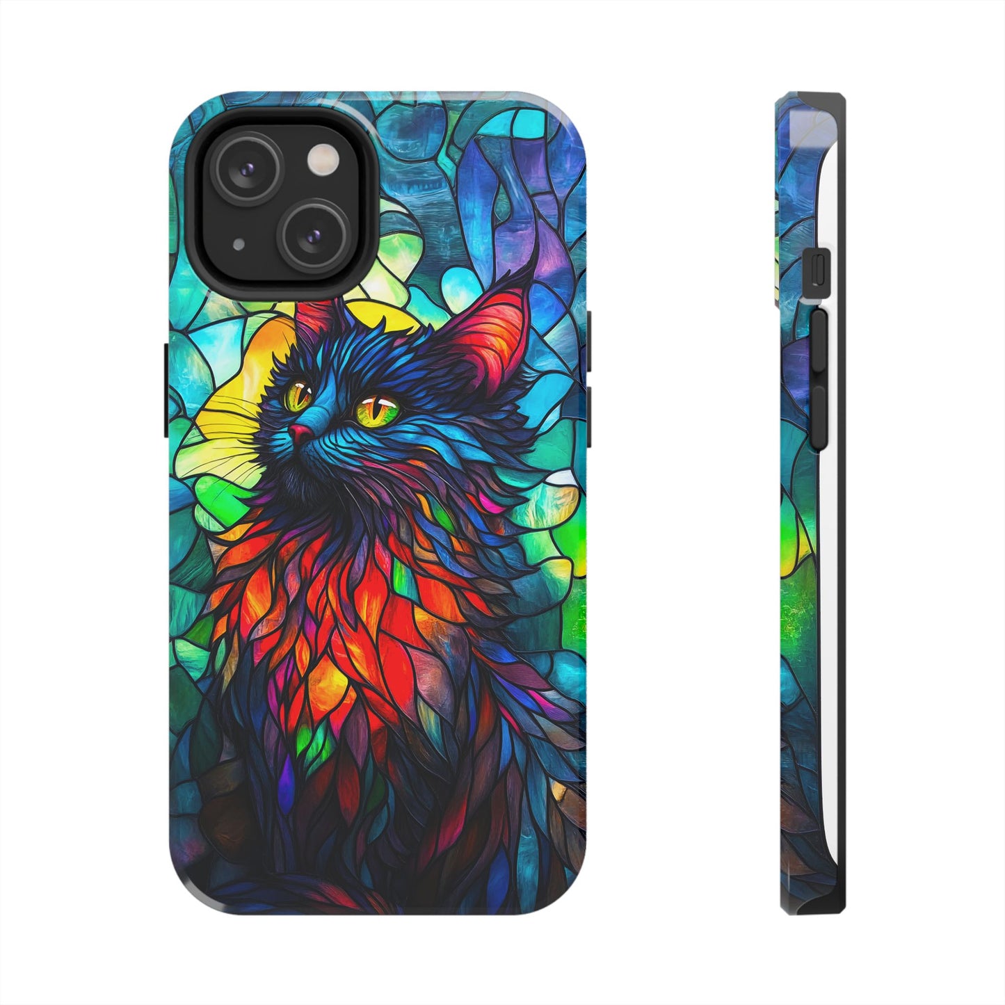 Stained Glass Cat Tough Phone Cases