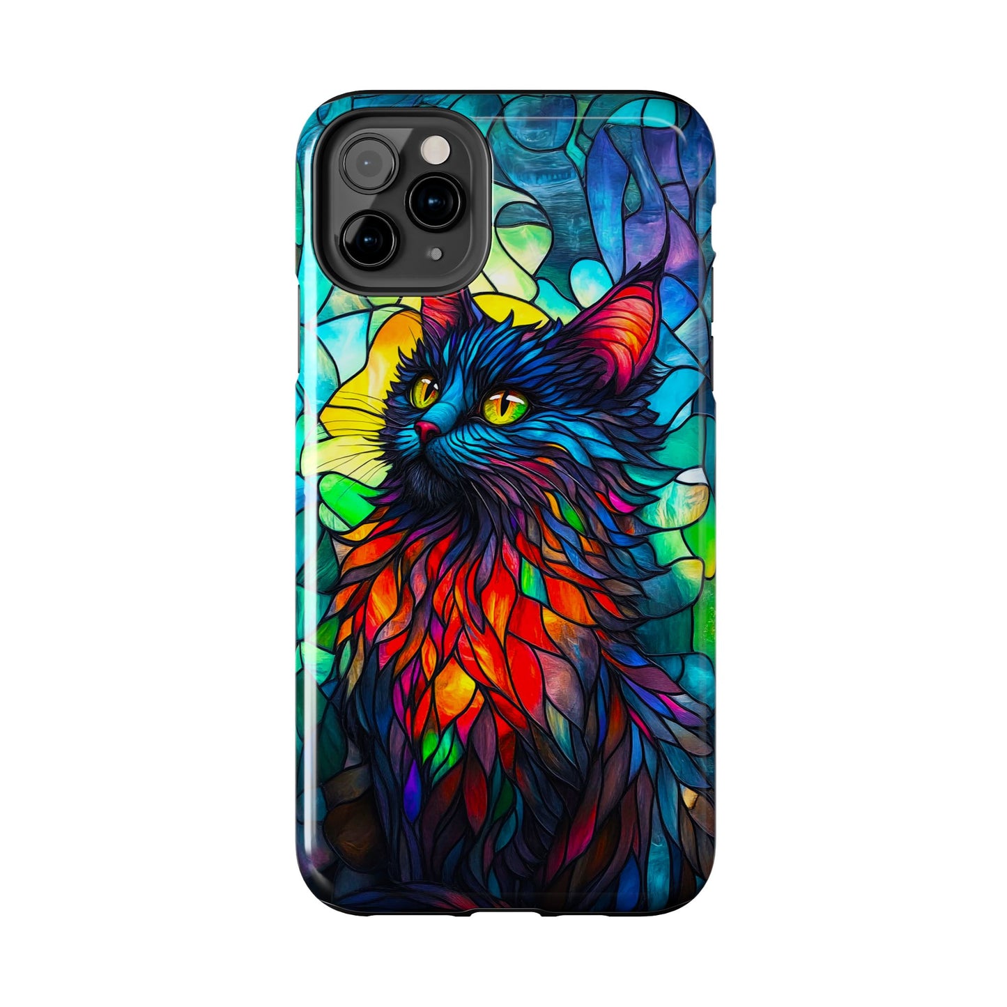 Stained Glass Cat Tough Phone Cases