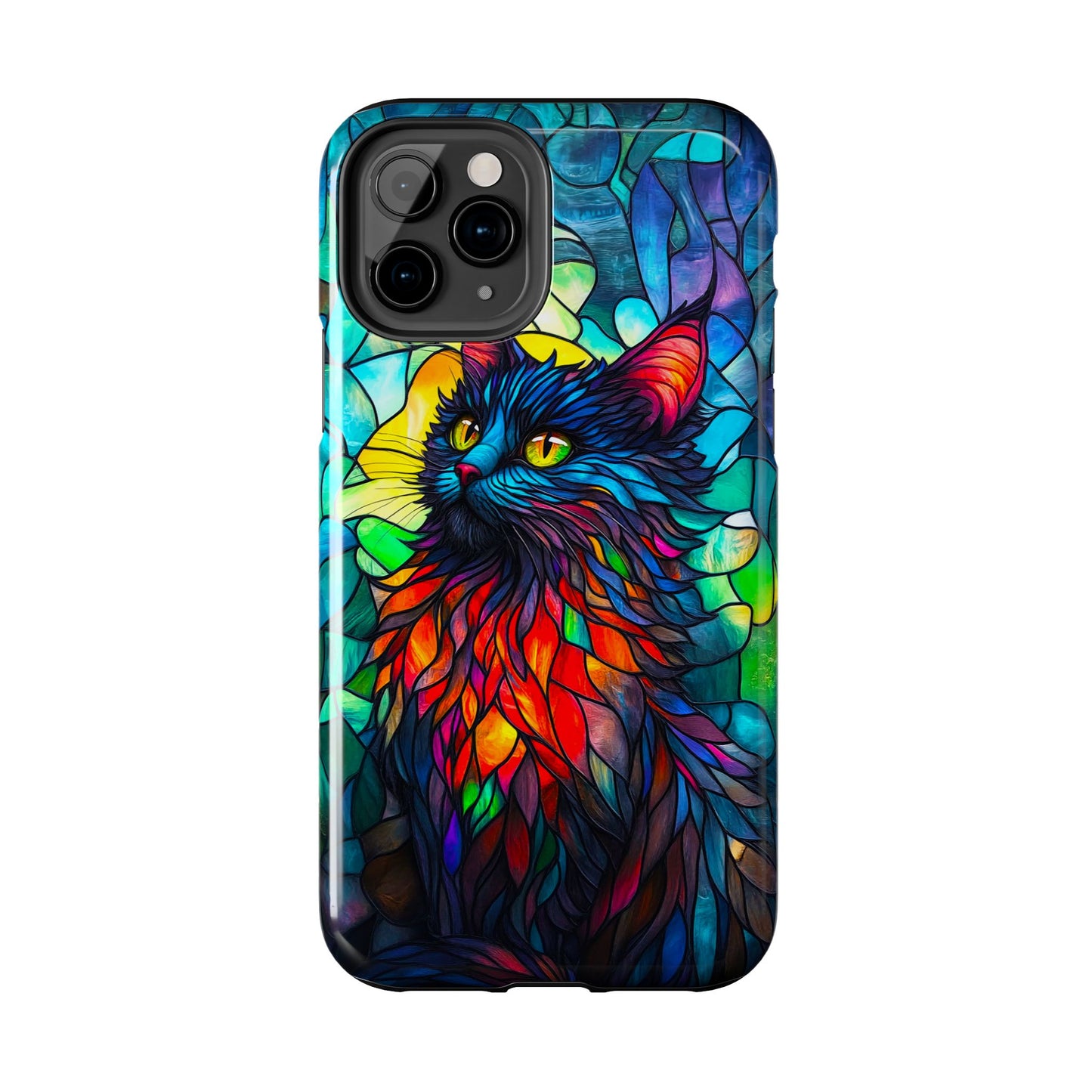 Stained Glass Cat Tough Phone Cases
