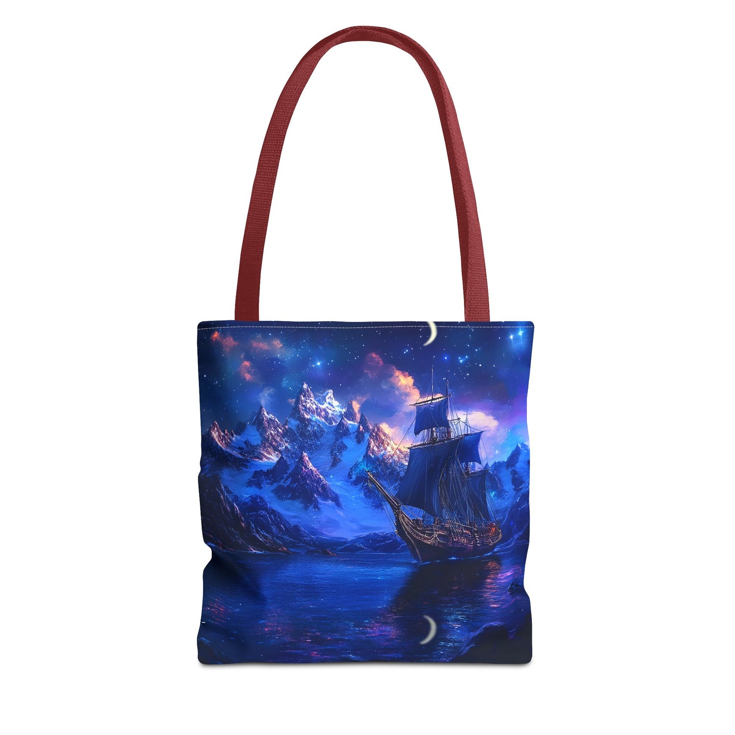 Artic Pirate Ship Under the Moonlight Tote Bag (AOP)