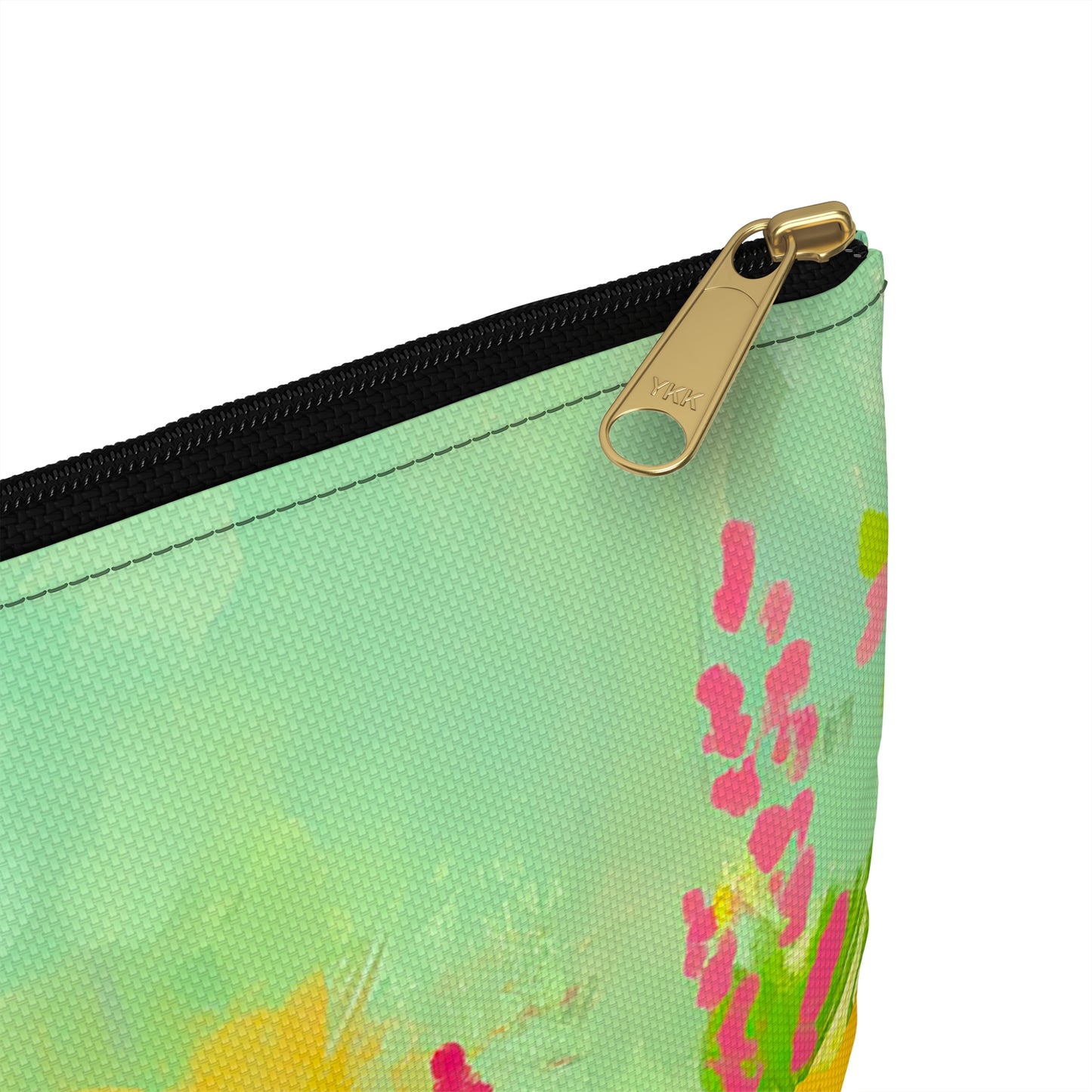 Painterly Black Cat in a Field of Flowers Accessory Pouch - Vibrant and Unique