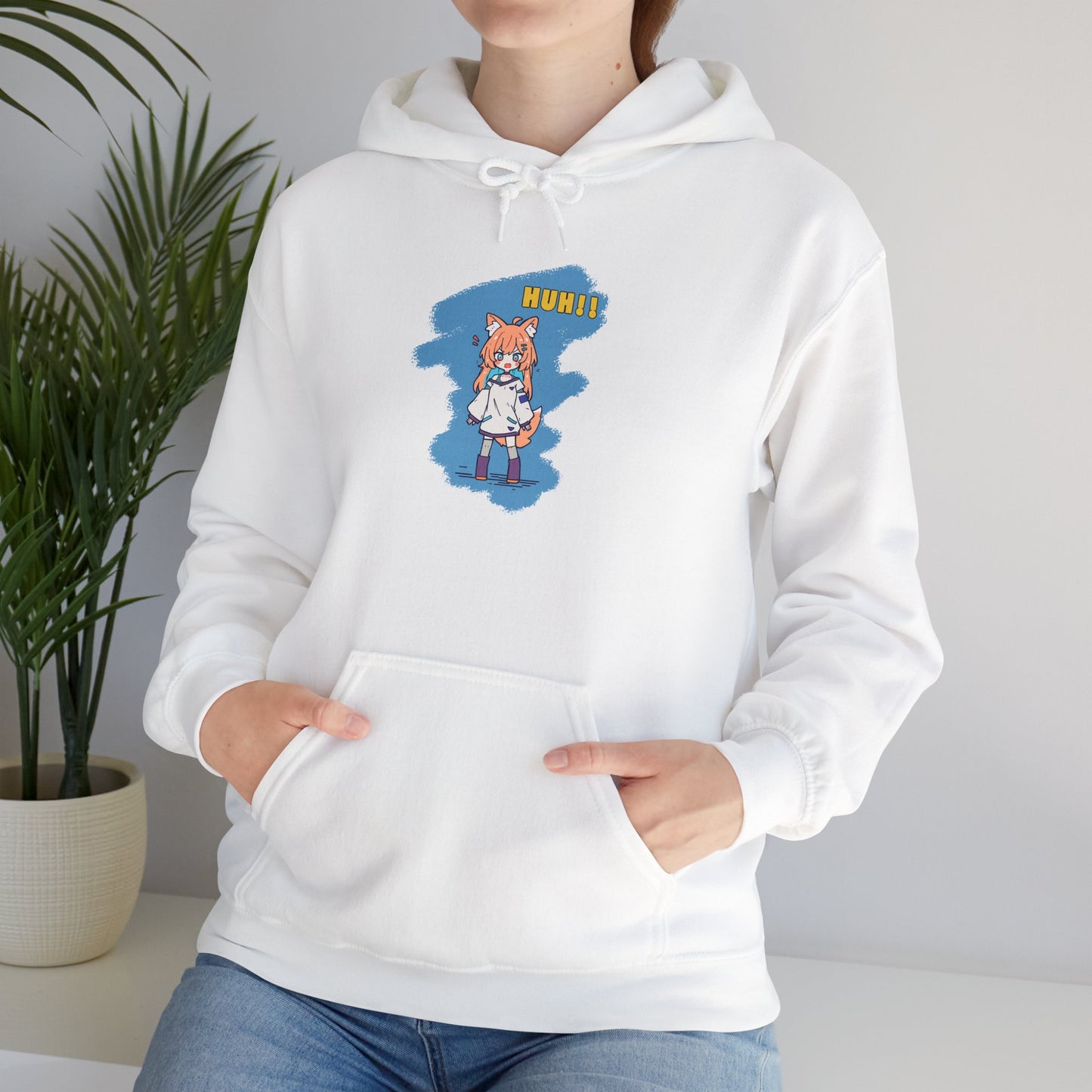 Sweet Fox Girl Huh!! Unisex - Heavy Blend™ Hooded Sweatshirt - Vibrant Anime Style - Cute and Funny Design