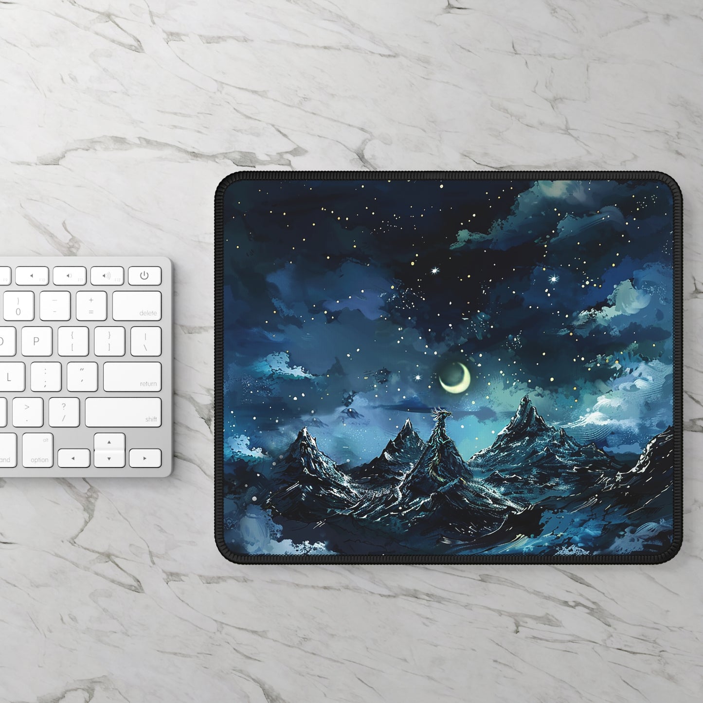 Fantasy Snowy Mountain Dragon Gaming Mouse Pad
