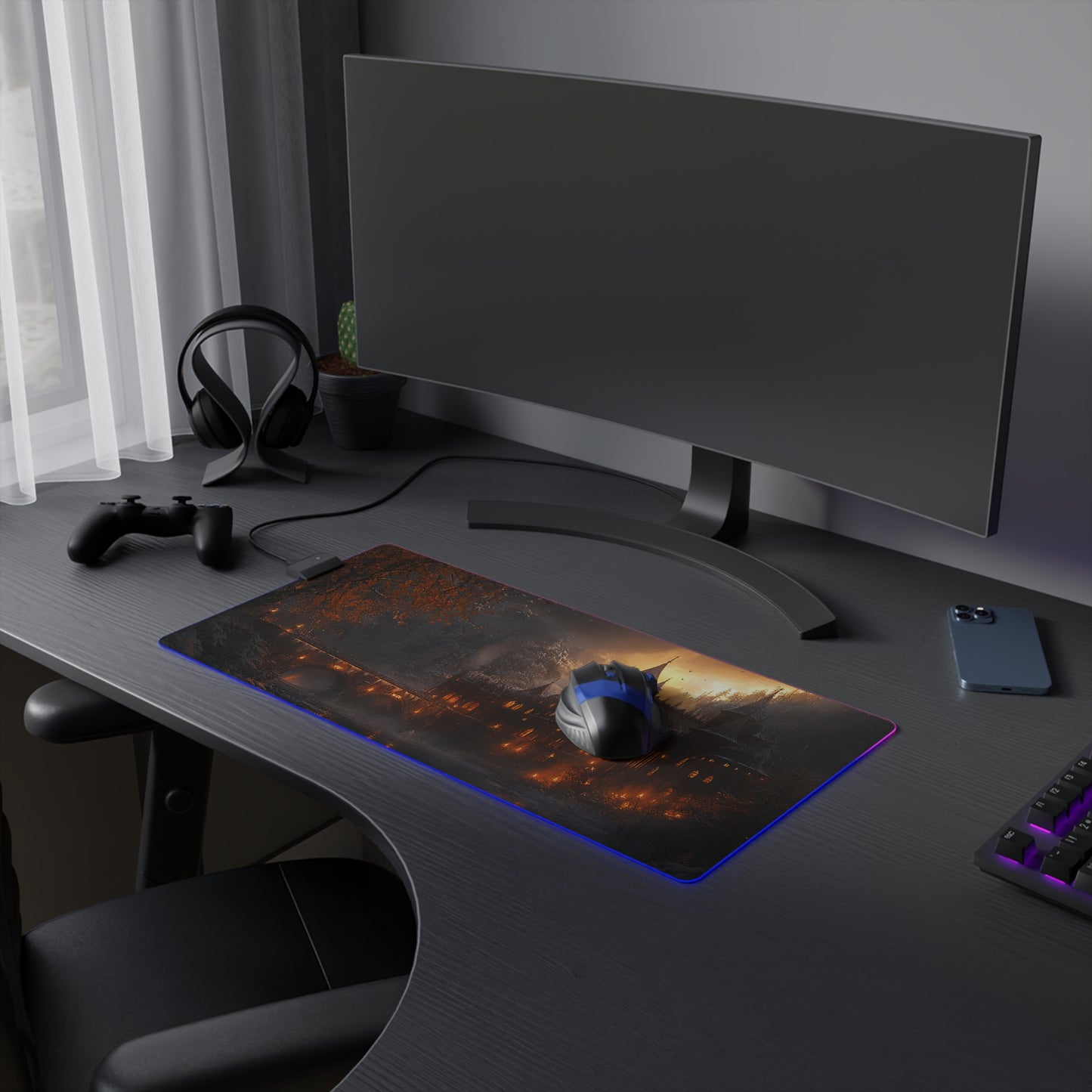 Mountain Winter Palace Hideaway LED Gaming Mouse Pad