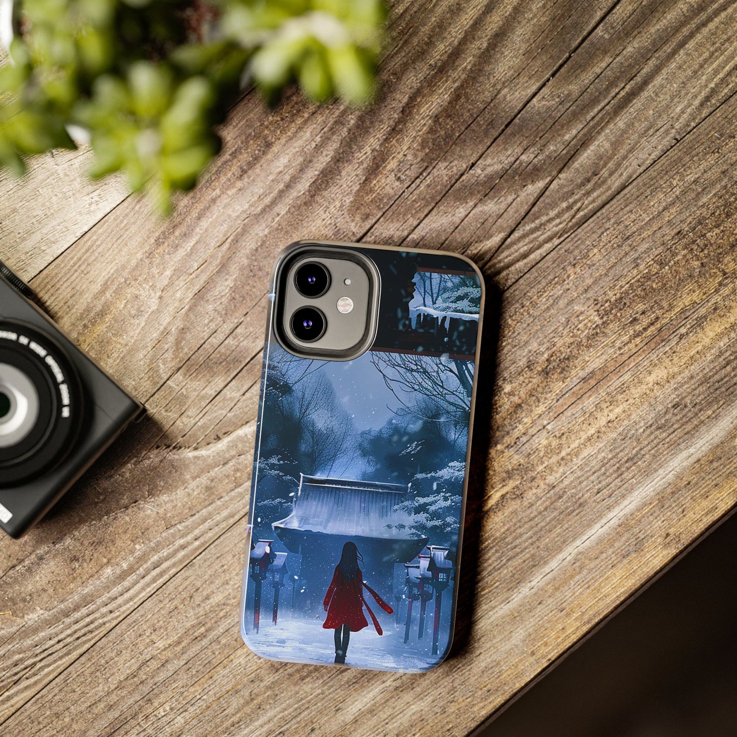 Japanese Snowy Shinto Shrine Girl Tough Phone Cases iPhone Android
