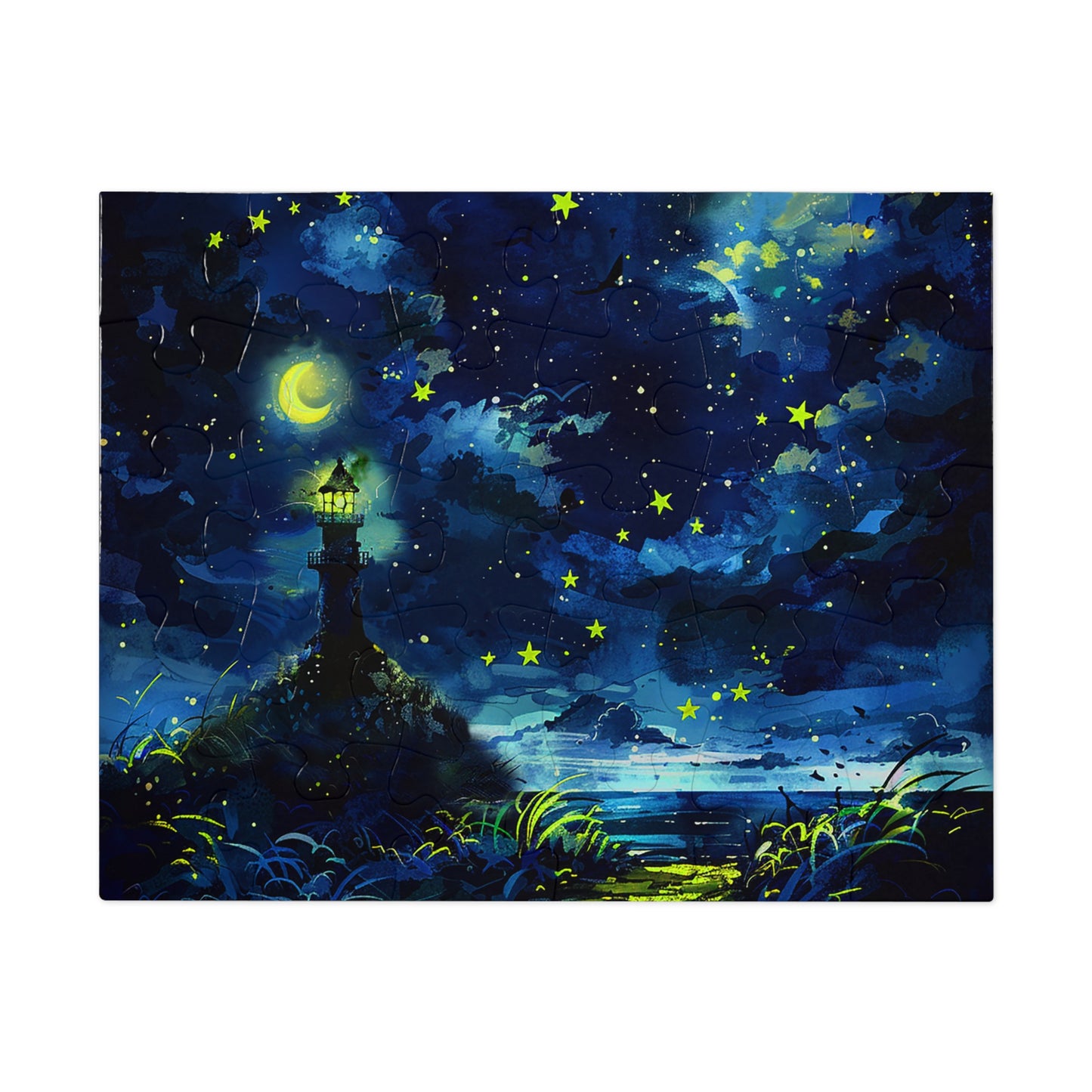 Moonlight Lighthouse Jigsaw Puzzle (30, 110, 252, 500,1000-Piece)