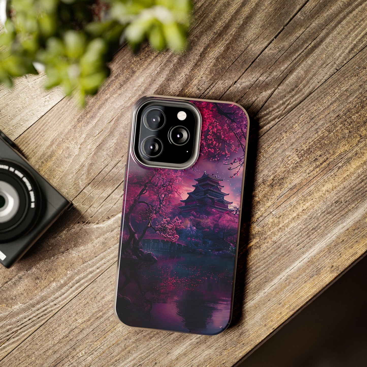 Japanese Cherry Blossum Castle Tough Phone Case iPhone Android