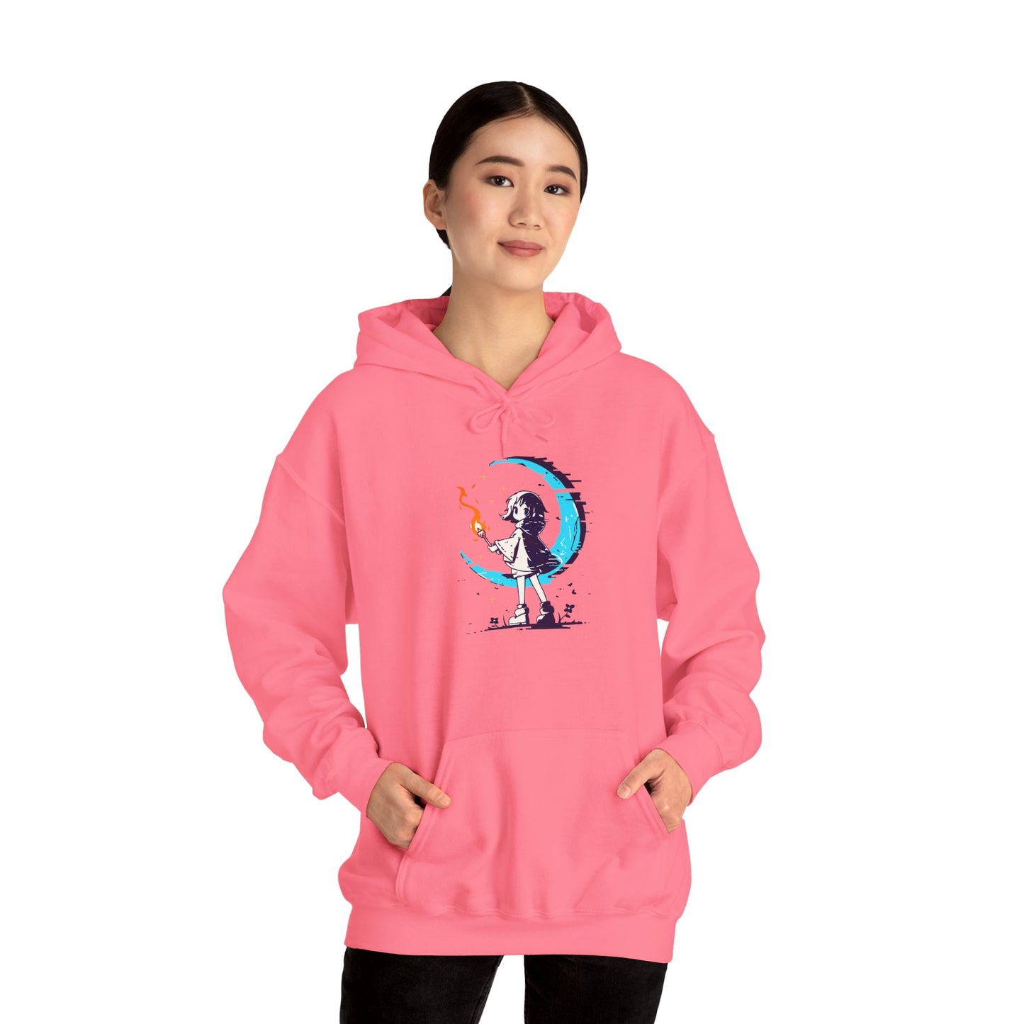 Fantasy Moon Girl Torchbearer Unisex Heavy Blend™ Hooded Sweatshirt