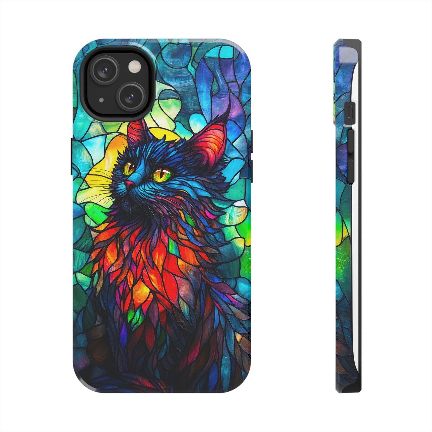 Stained Glass Cat Tough Phone Cases