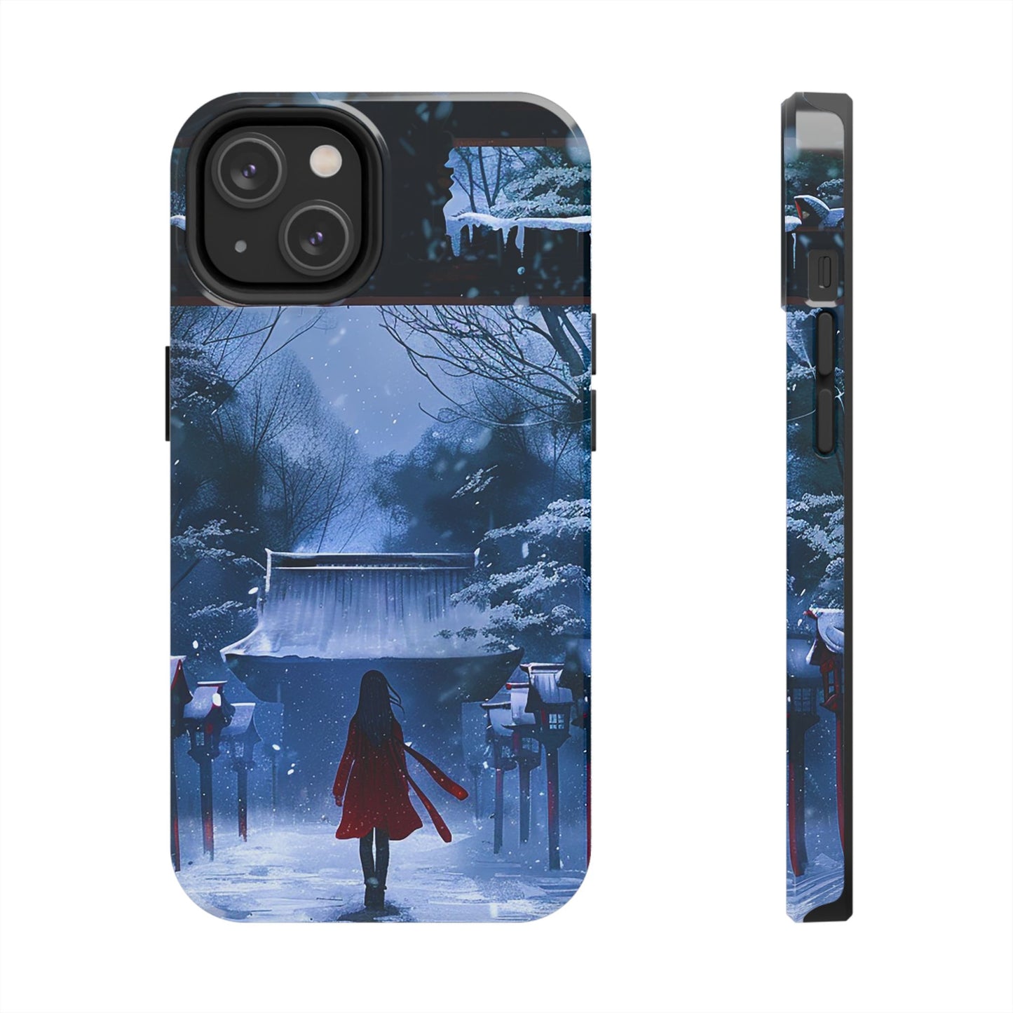 Japanese Snowy Shinto Shrine Girl Tough Phone Cases iPhone Android