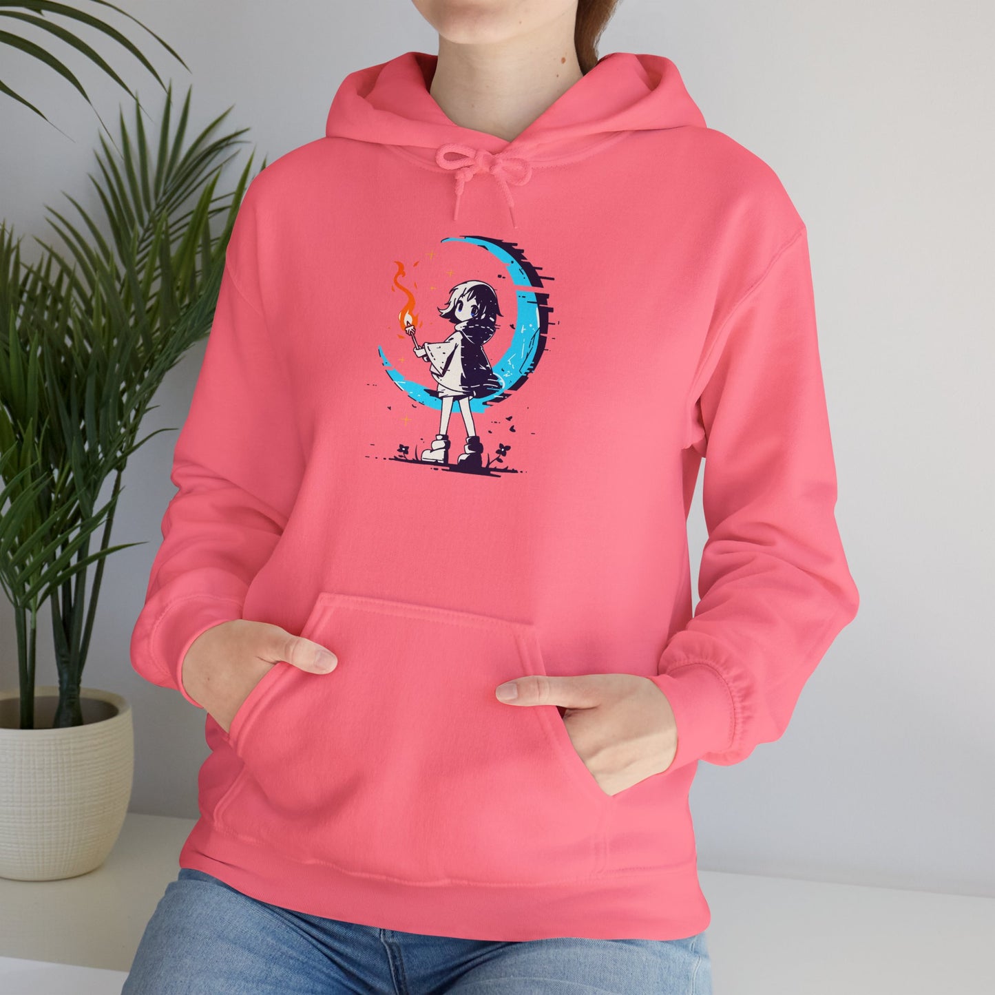 Fantasy Moon Girl Torchbearer Unisex Heavy Blend™ Hooded Sweatshirt