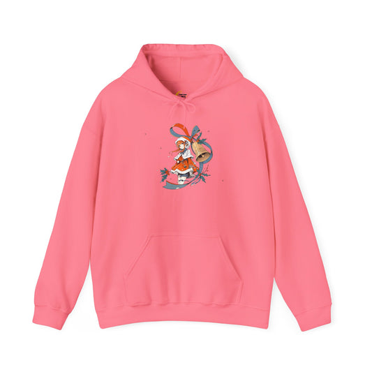 Anime Christmas Hoodie - Cute Holly Holiday Girl Design - Unisex Heavy Blend™ Hooded Sweatshirt - Kawaii Winter Gift